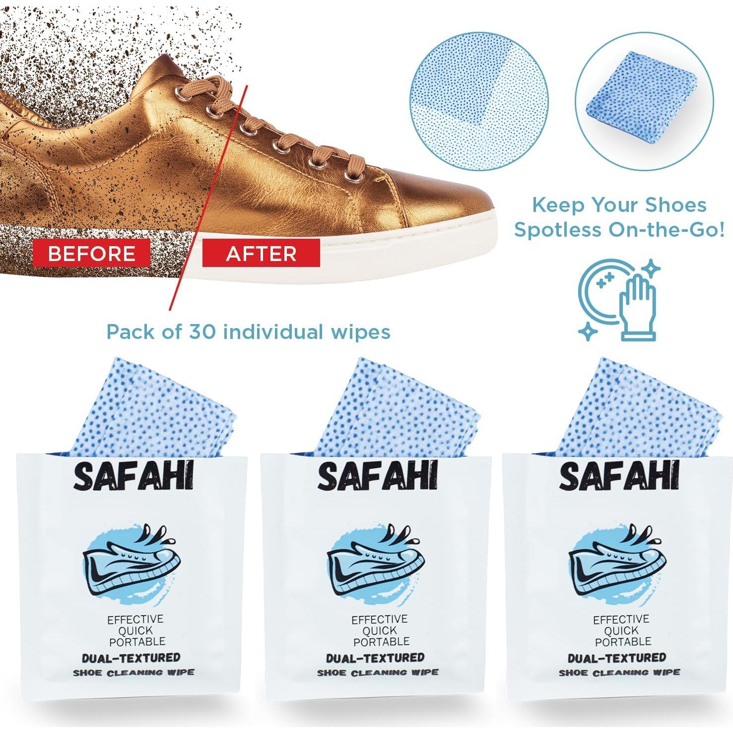 Toallitas desechables para zapatos Safahi, 30 unidades, limpieza rápida