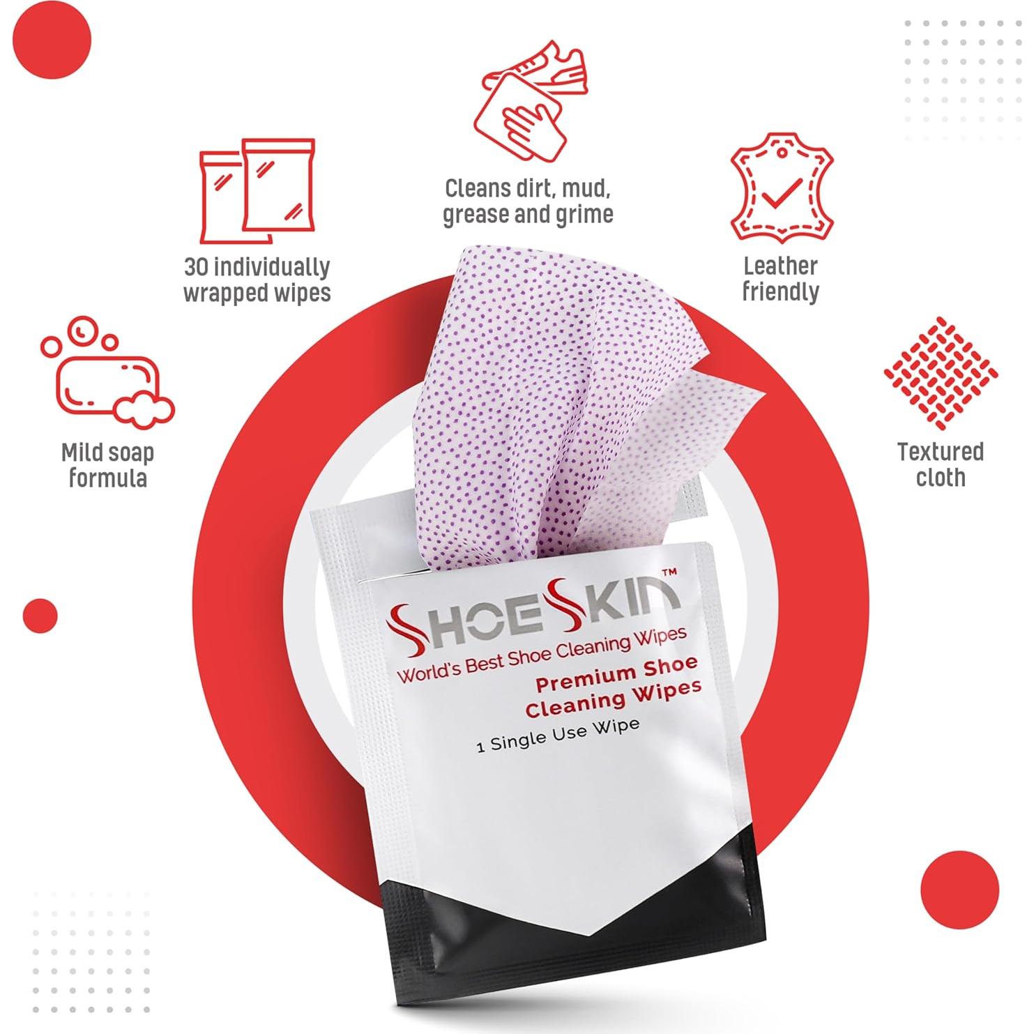 Toallitas Limpiadoras de Zapatos ShoeSkin - 30 Unidades