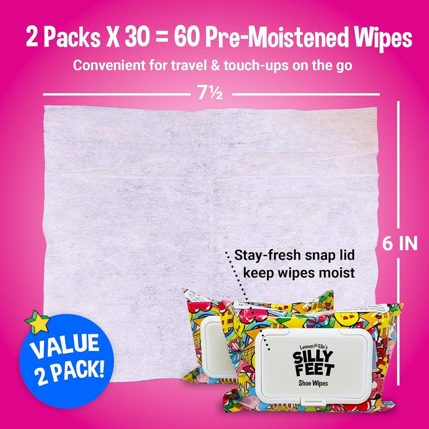 Toallitas Limpiadoras de Zapatos Silly Feet - 60 Unidades Aroma Chicle