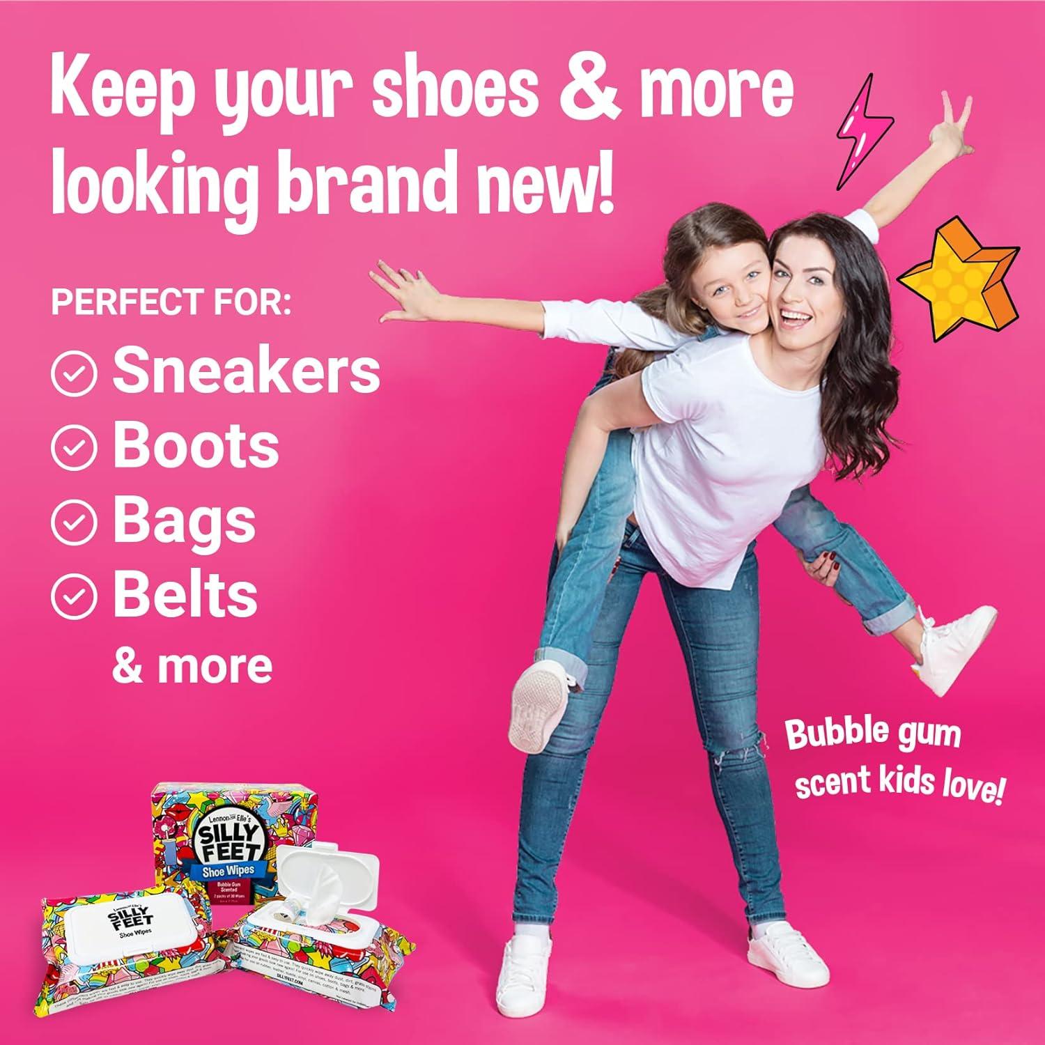 Toallitas Limpiadoras de Zapatos Silly Feet - 60 Unidades Aroma Chicle