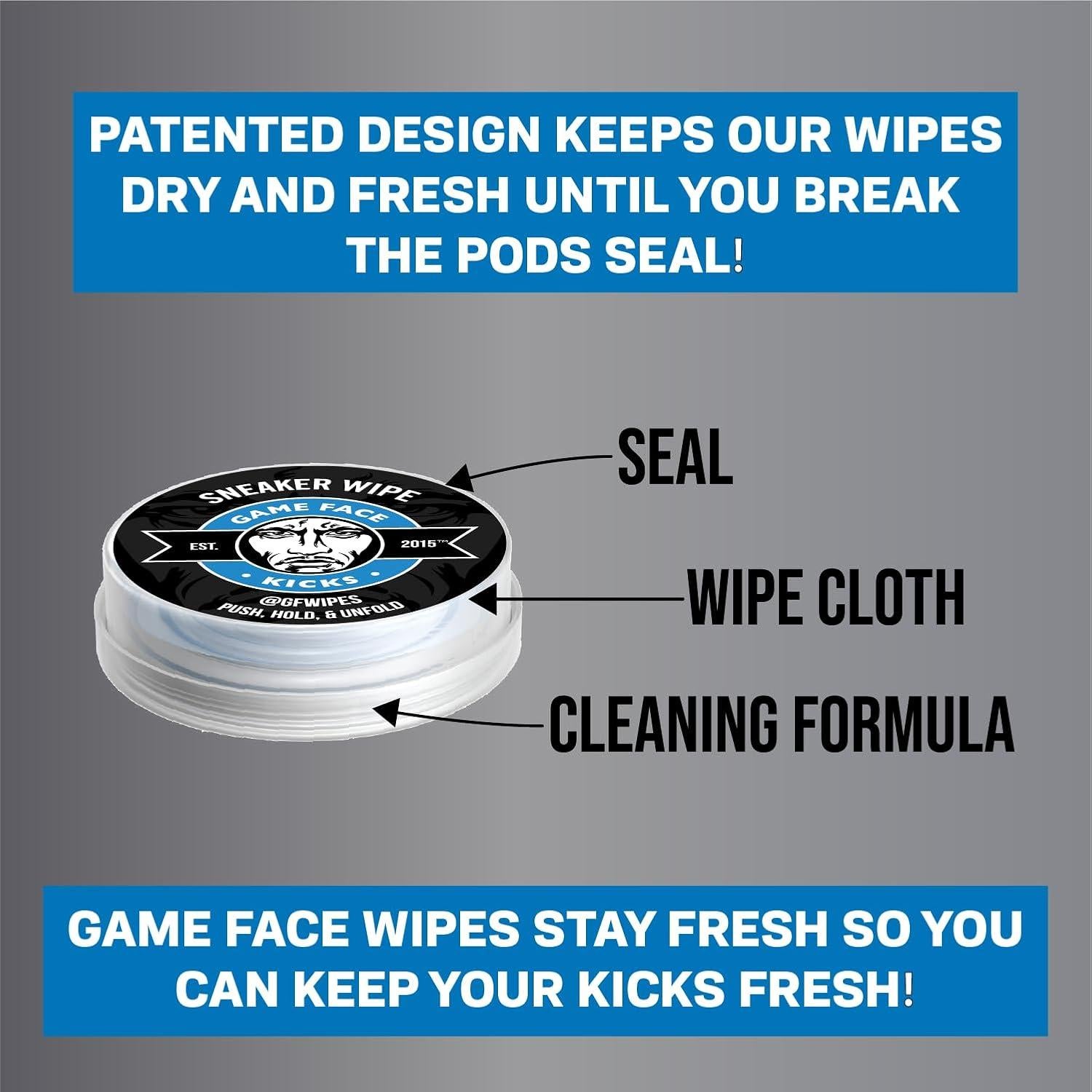 Toallitas de Limpieza Game Face para Zapatillas - 8 Pods