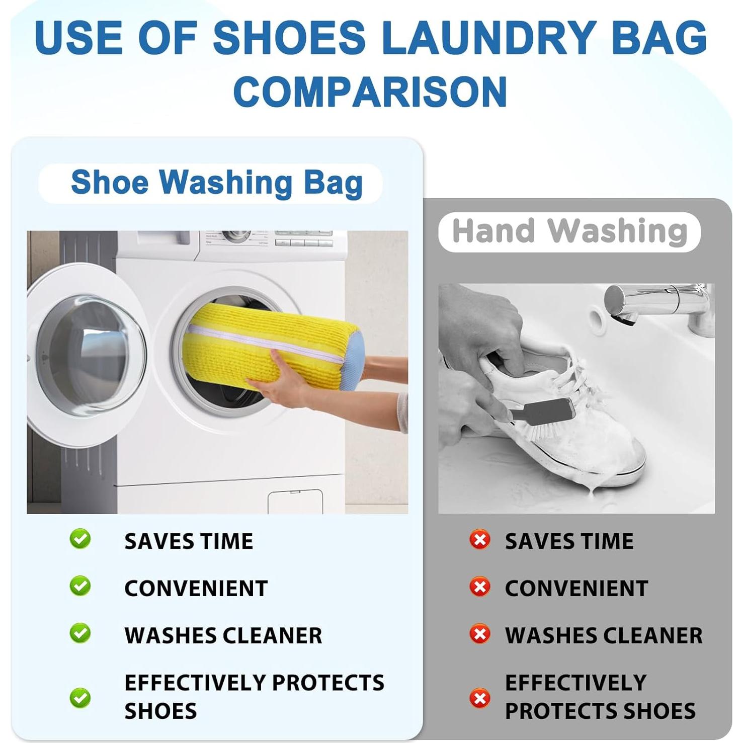 Bolsa de Lavadora de Zapatos Reutilizable Amarilla 2pc 38.1x18.03cm