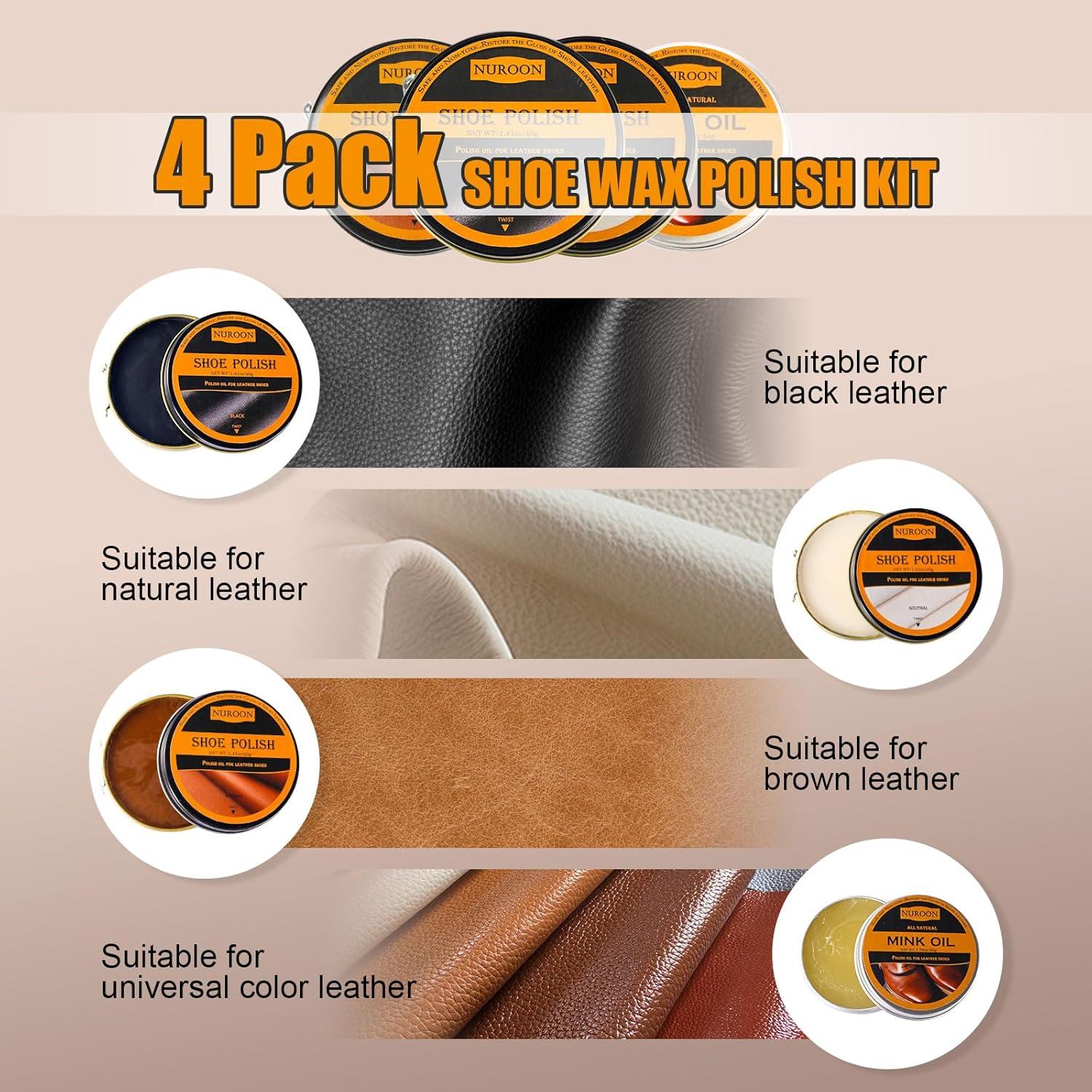 Kit de Cuidado de Zapatos Nuroon - 13 Piezas con Cepillos y Aceite