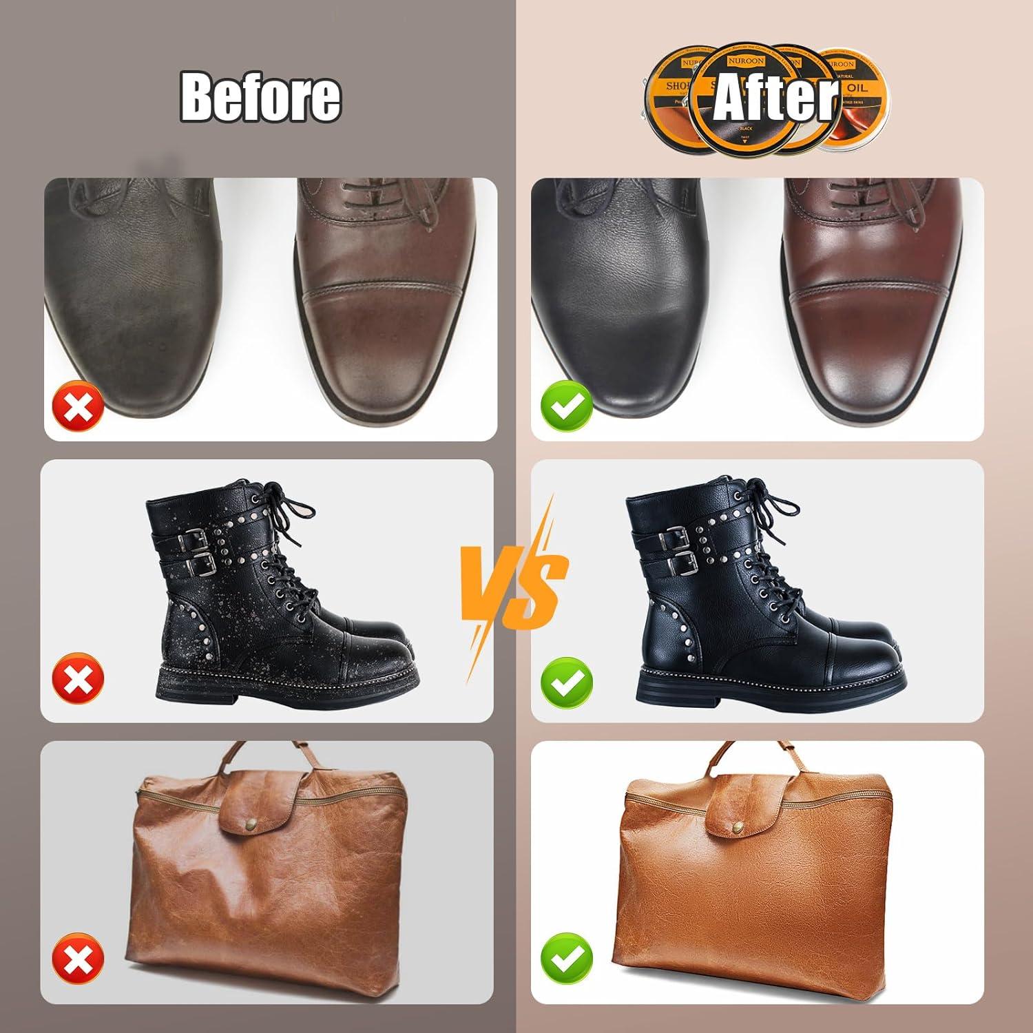 Kit de Cuidado de Zapatos Nuroon - 13 Piezas con Cepillos y Aceite