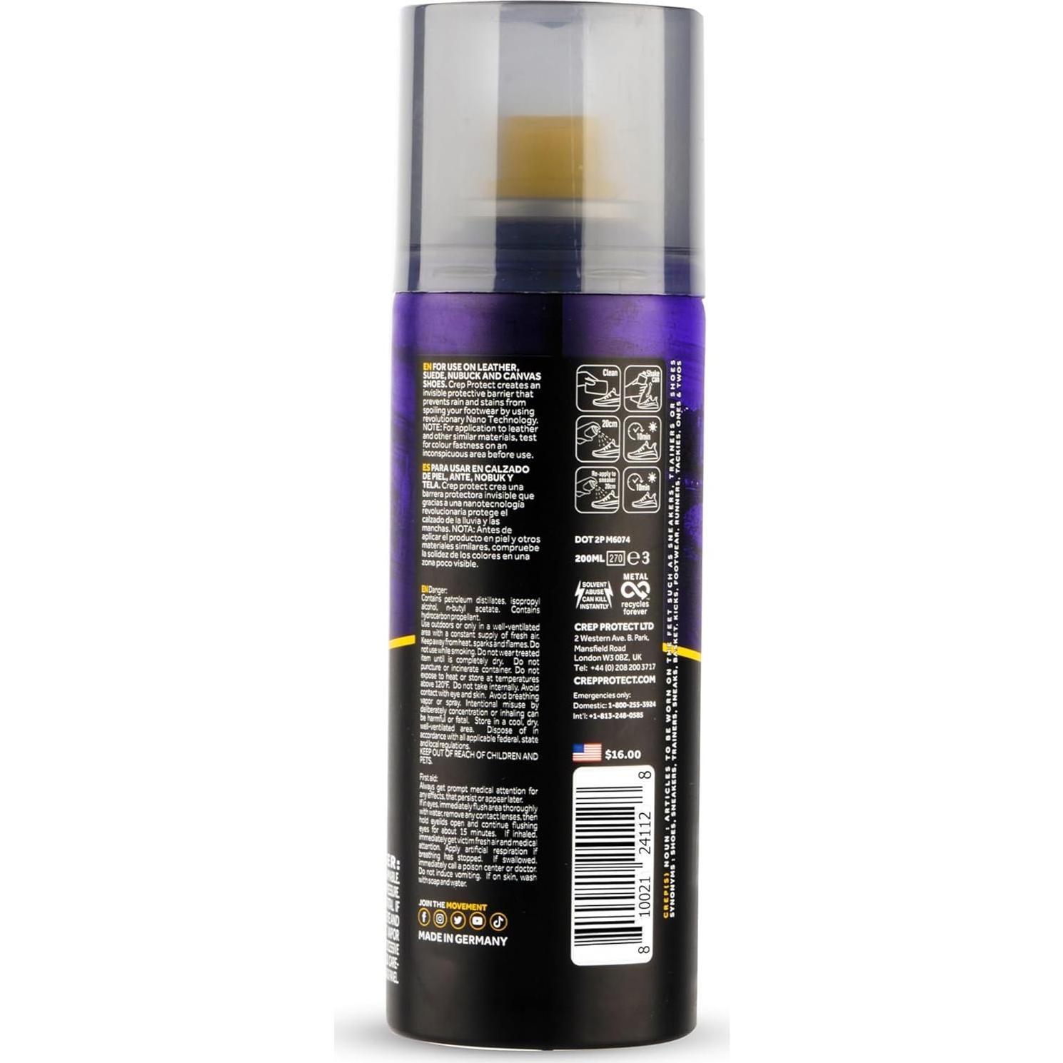 Spray Protector de Calzado Crep Protect 124ml Impermeable