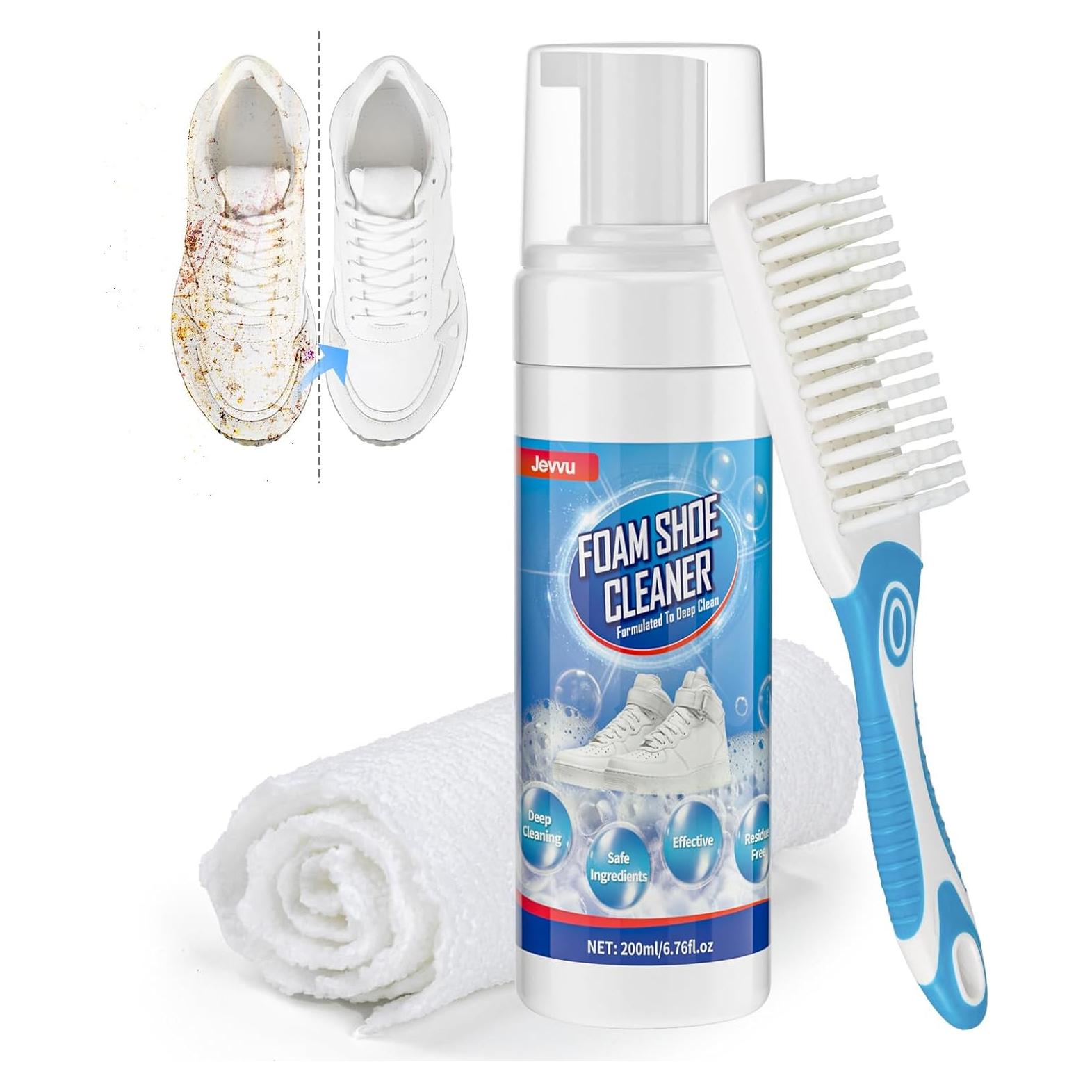 Limpiador Espumoso para Zapatos Jevvu 200ml - Kit Completo