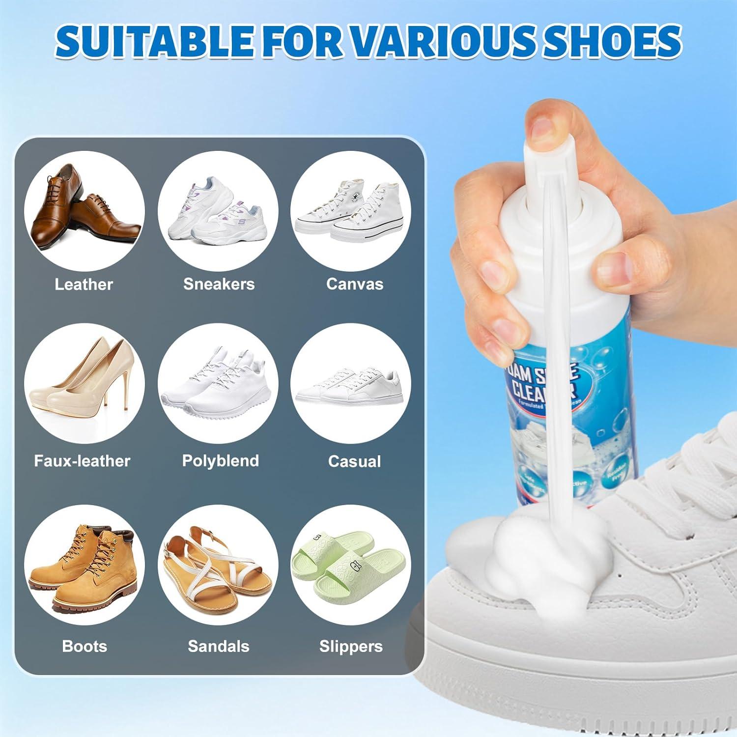 Limpiador Espumoso para Zapatos Jevvu 200ml - Kit Completo