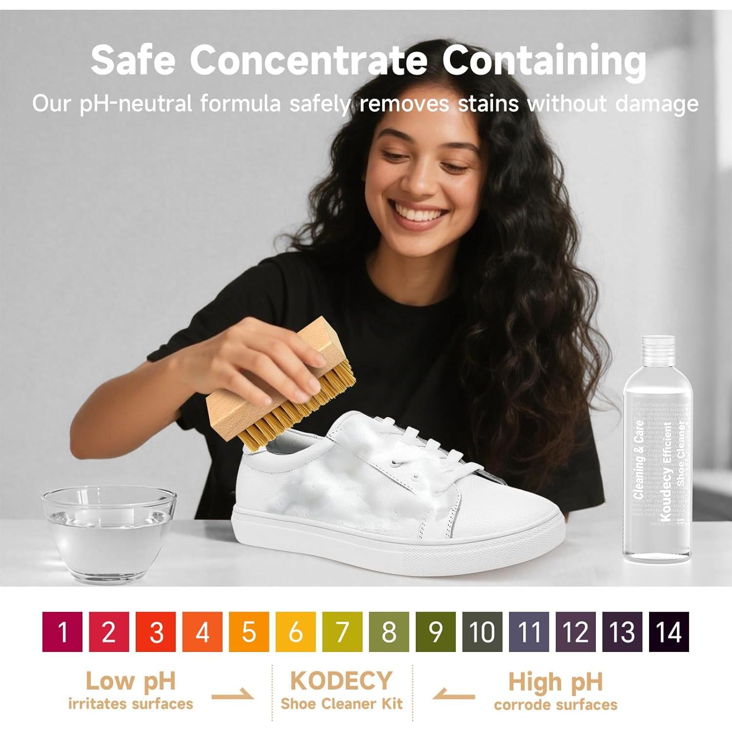 Kit de Limpieza de Zapatos Koudecy 300 ml con Cepillos y Toalla