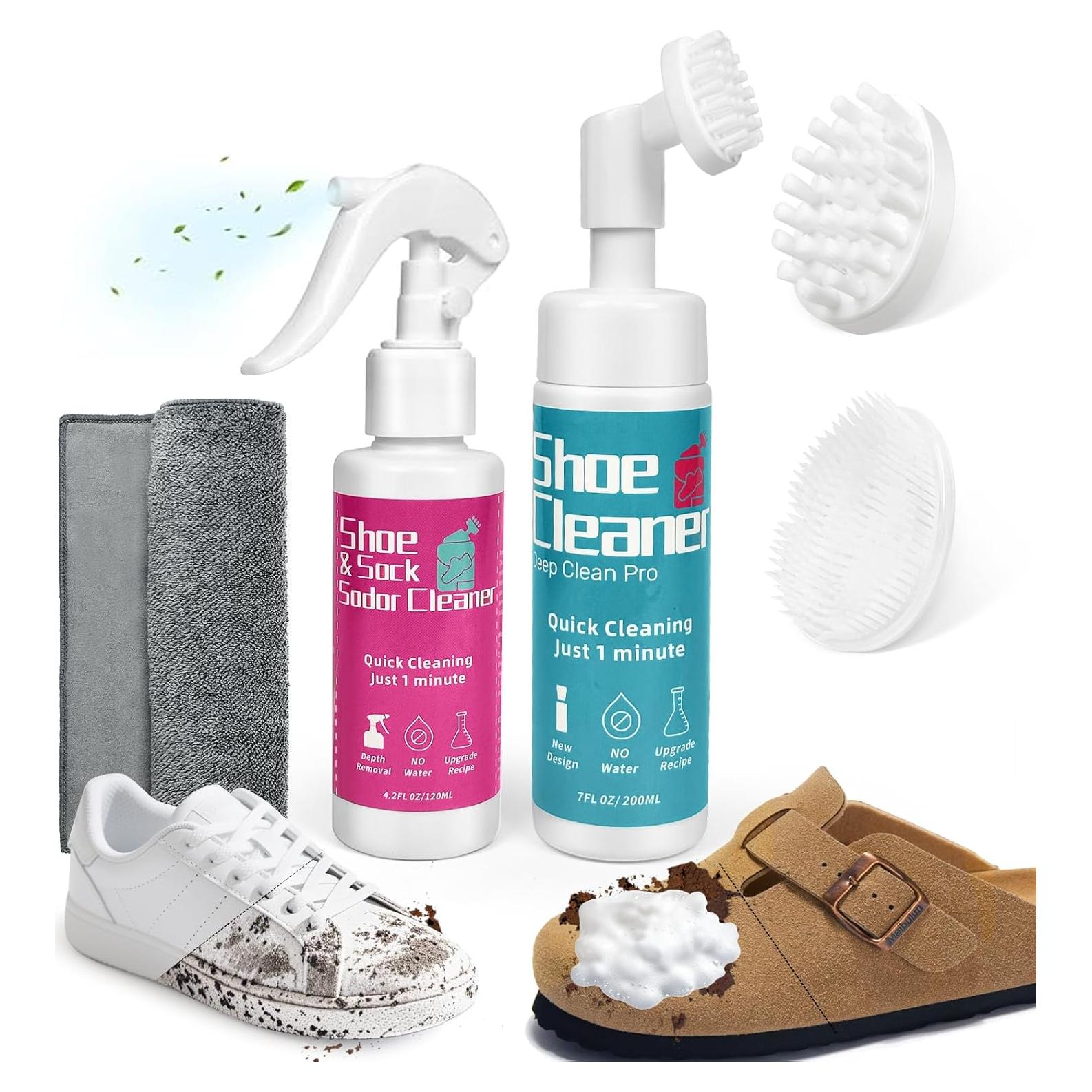 Kit de limpieza de zapatos sin agua 2025 - 7Oz + spray 4.2Oz