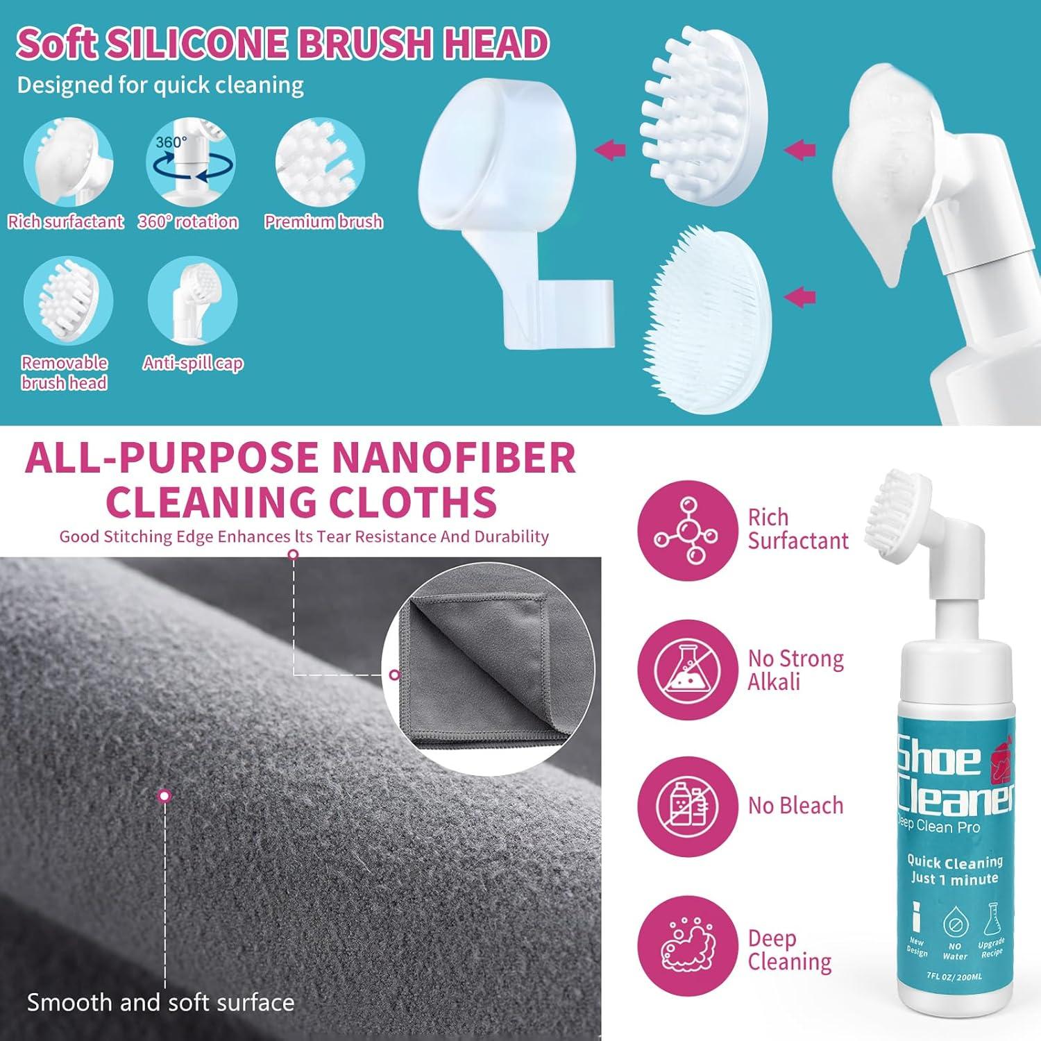 Kit de limpieza de zapatos sin agua 2025 - 7Oz + spray 4.2Oz