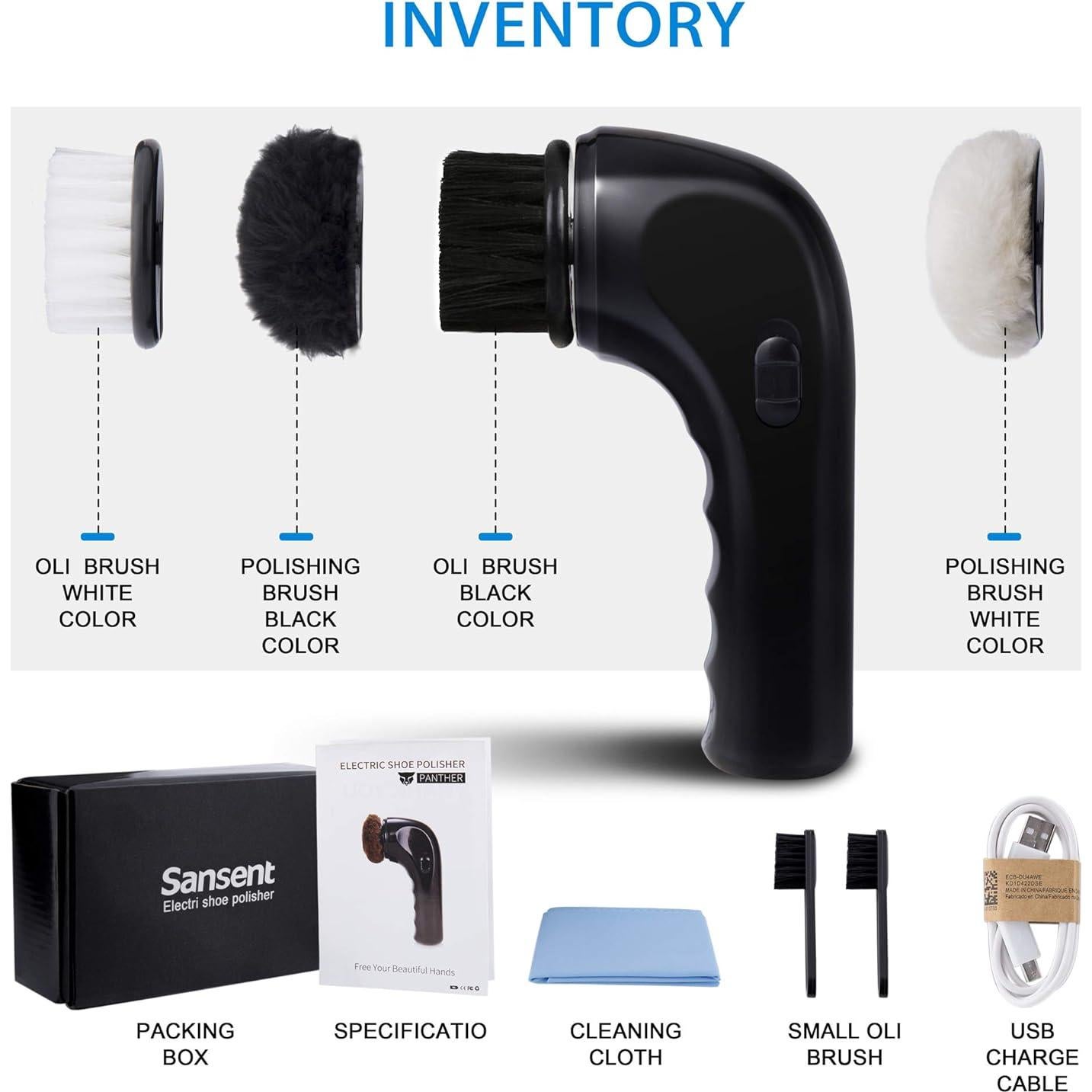 Kit Limpiador Eléctrico de Zapatos Sansent - Portátil y Recargable