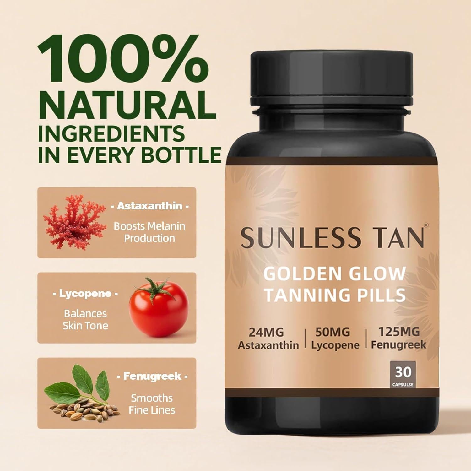 Suplemento bronceador Ardocme 1PCS - Brillo natural sin sol