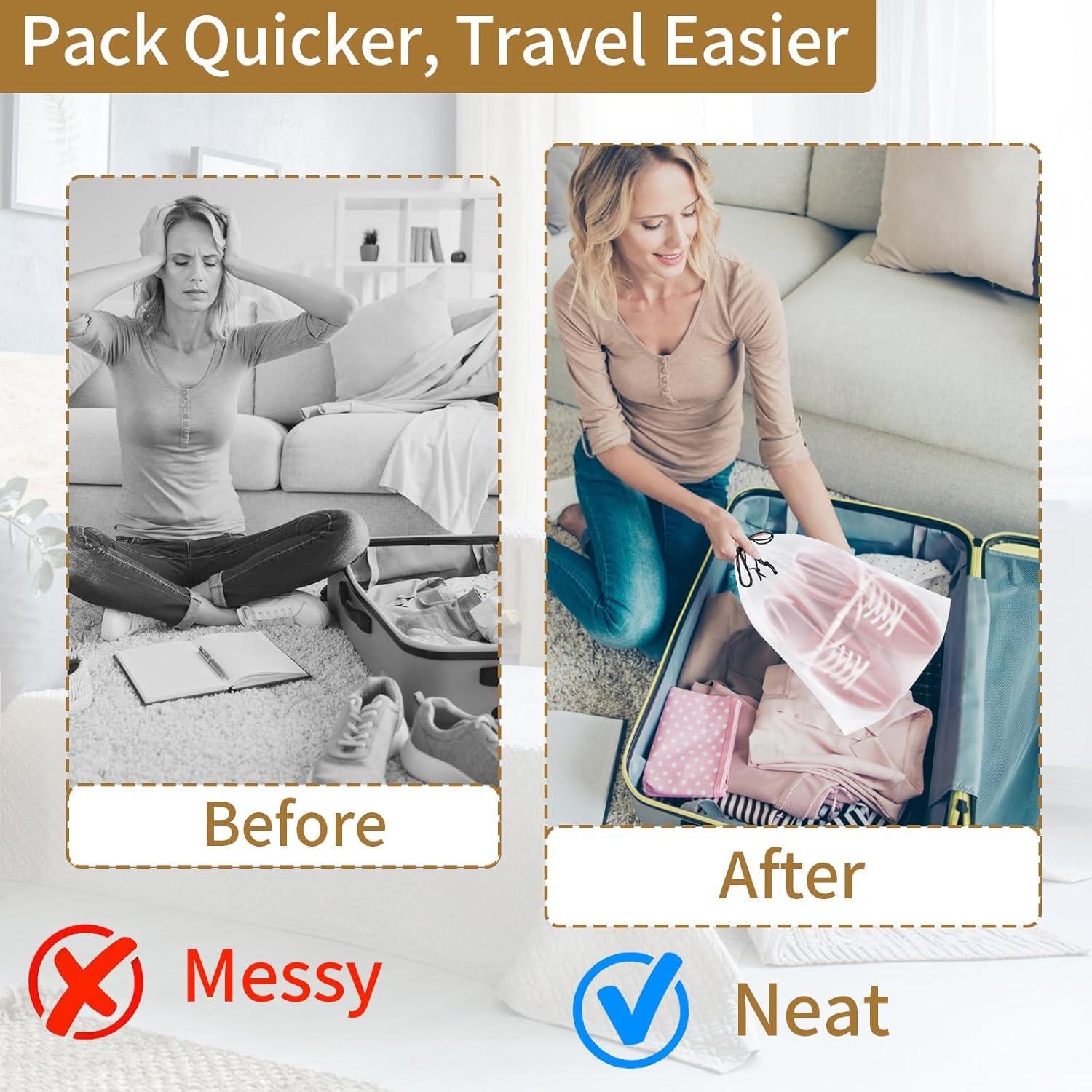 Paquete de 20 bolsas para zapatos transparentes 40x30 cm