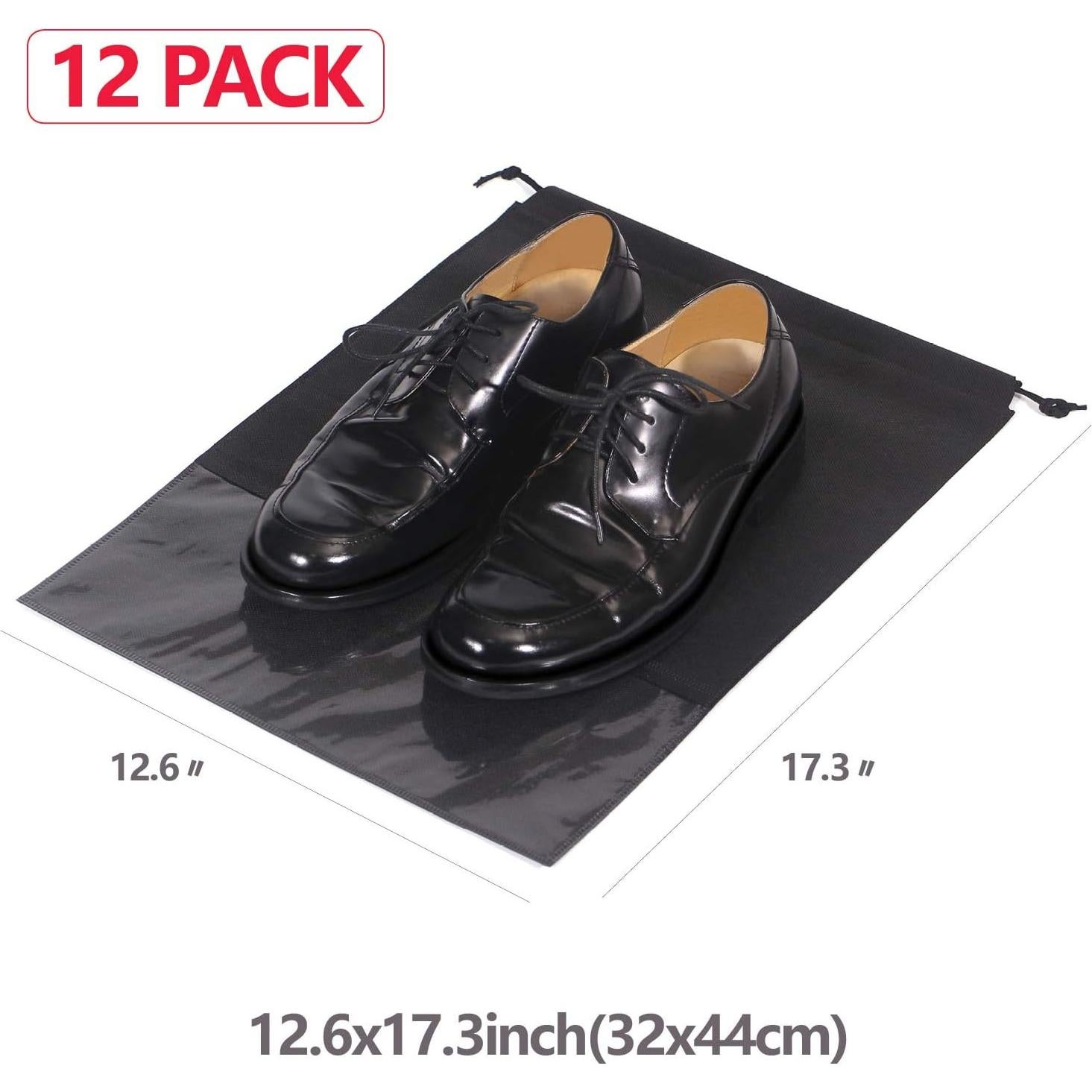 Set de 12 Bolsas de Viaje para Zapatos Negras - Organizador