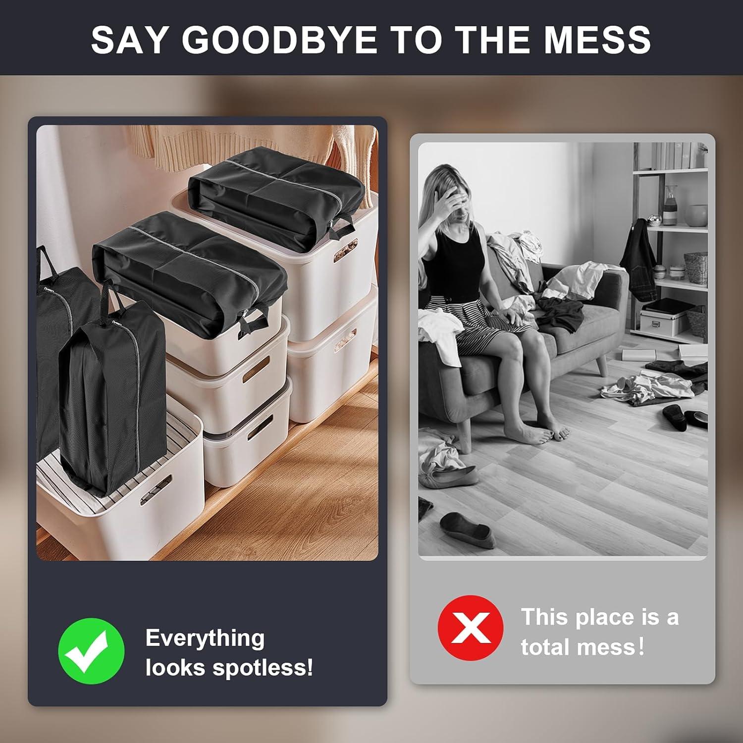 Bolsas para Zapatos de Viaje VUEKYN - Paquete de 4 Impermeables