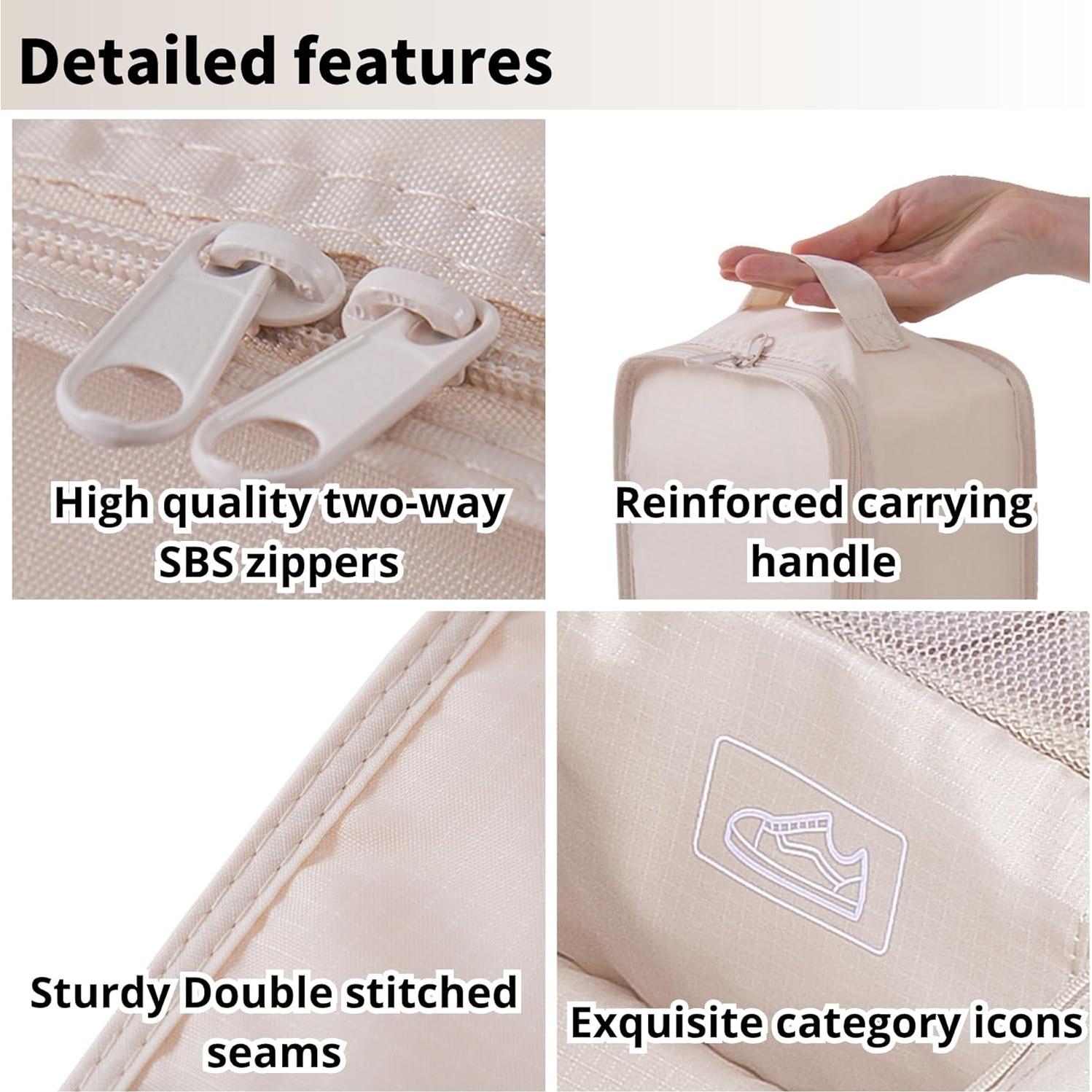 Bolsa de Viaje para Zapatos TIANZONG Beige - 2 Paquetes