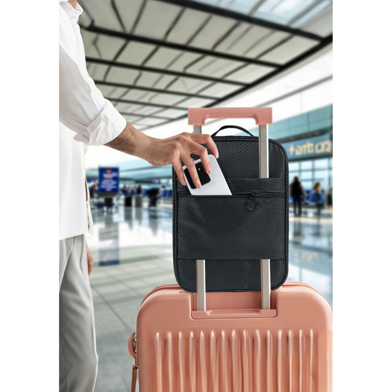 Bolsa de Zapatos Aosbos 2 Capas Portátil Negro 31.75x14.99cm