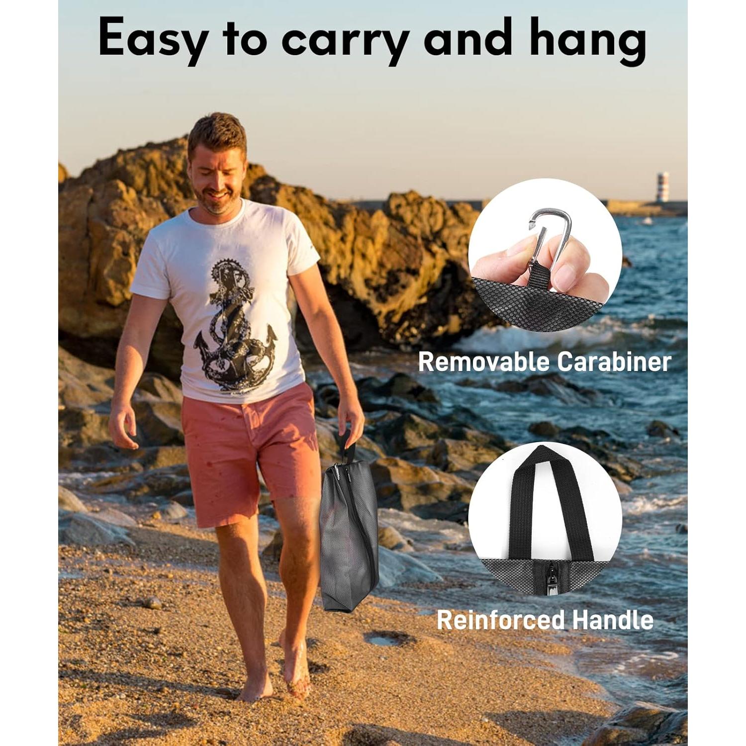 Paquete de 2 Bolsas Impermeables para Zapatos de Viaje Extra Grande