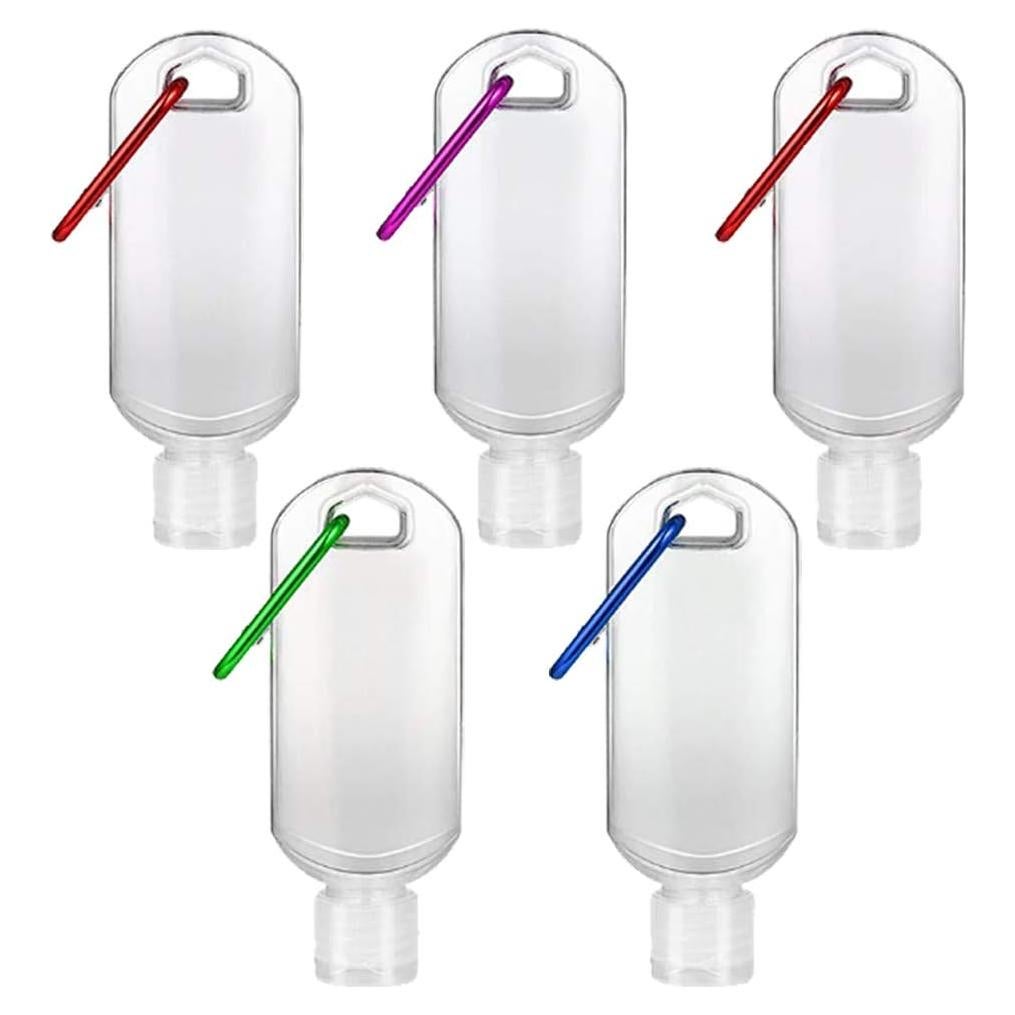 Botellas de Viaje Reutilizables 50ml Wangzi - 5 Pcs con Clip