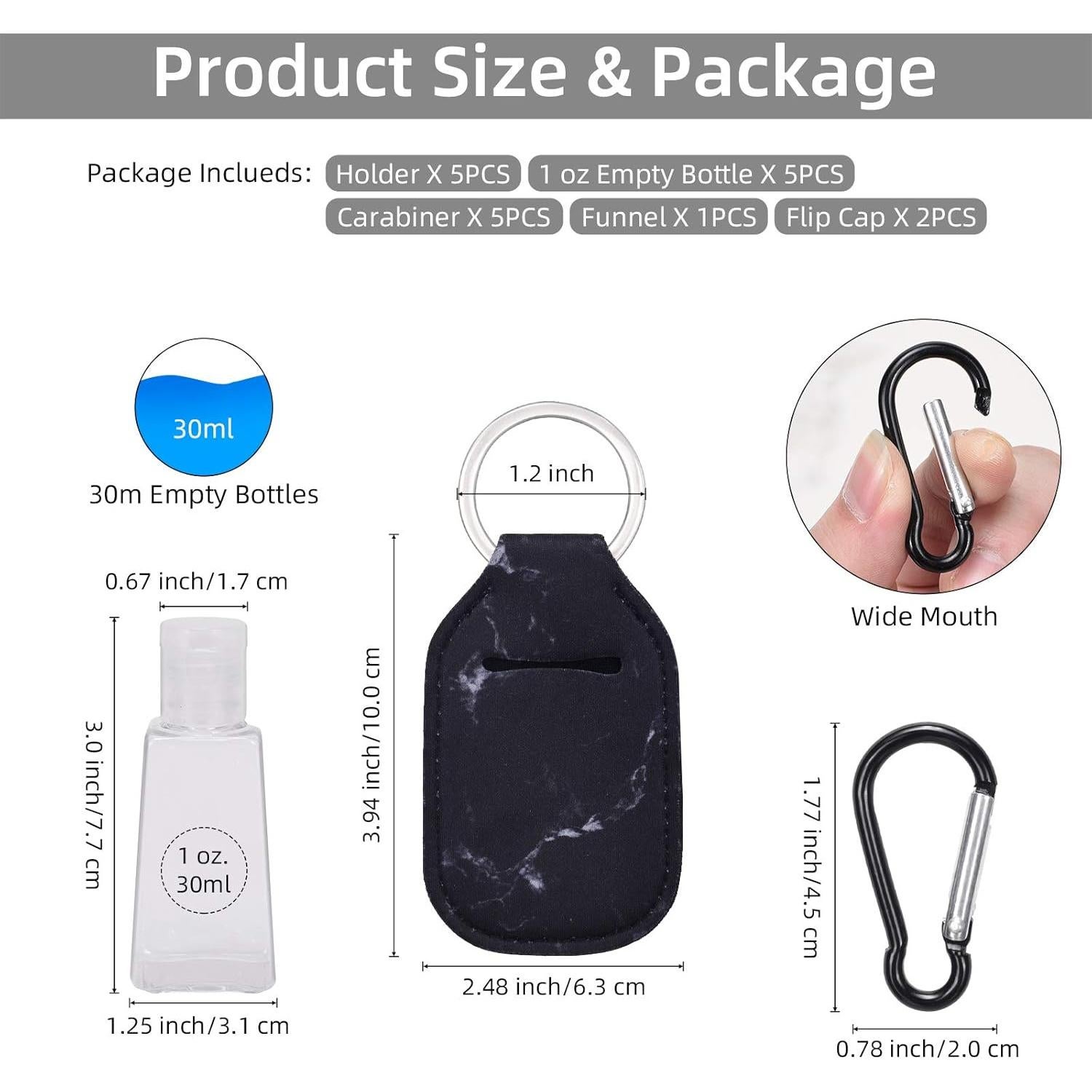 Porta Gel Antibacterial IACA 5 Pack Botellas 30ml Viaje