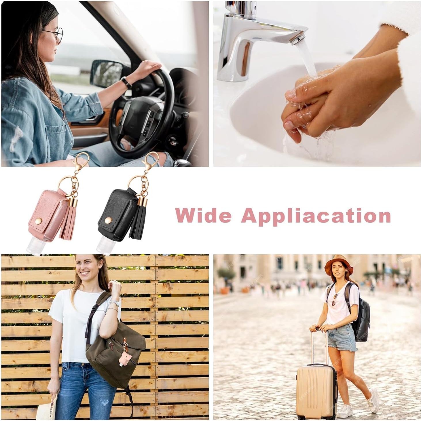 Soporte de Cuero para Desinfectante de Manos PEOVLVN 30ml