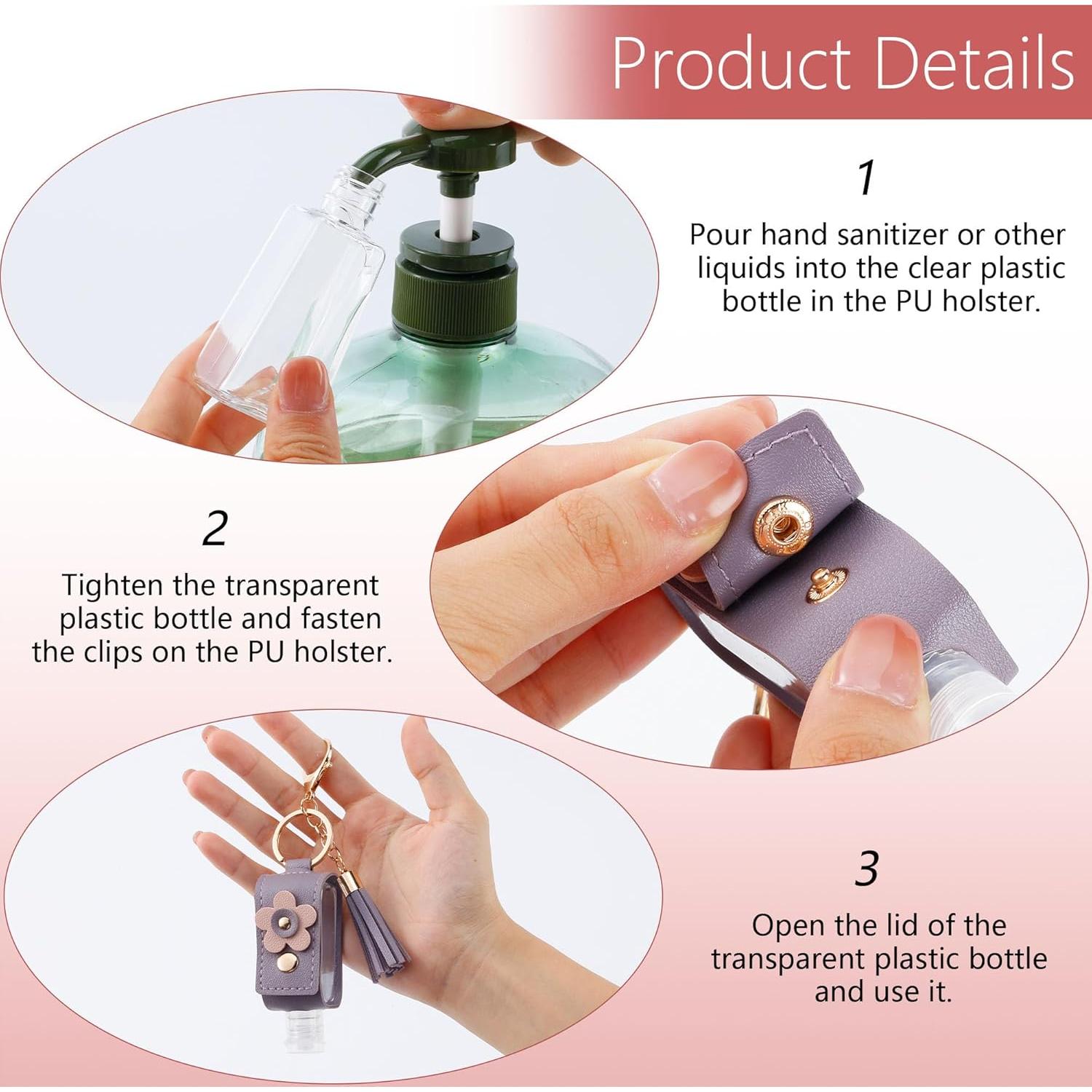 4 Llaveros Desinfectante de Manos 30ml GTILE - Colores Variados