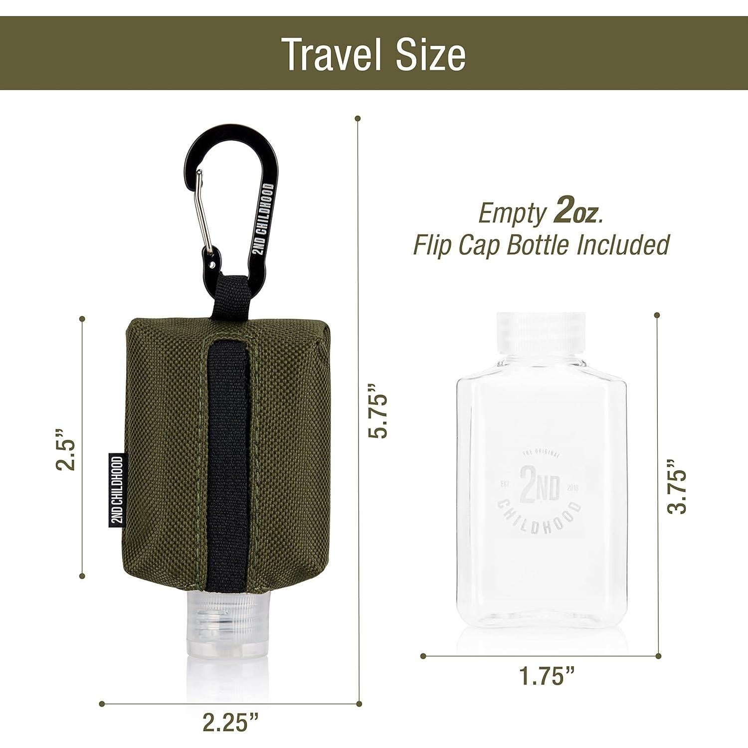 Soporte para desinfectante de manos con botella 60 ml - Oliva