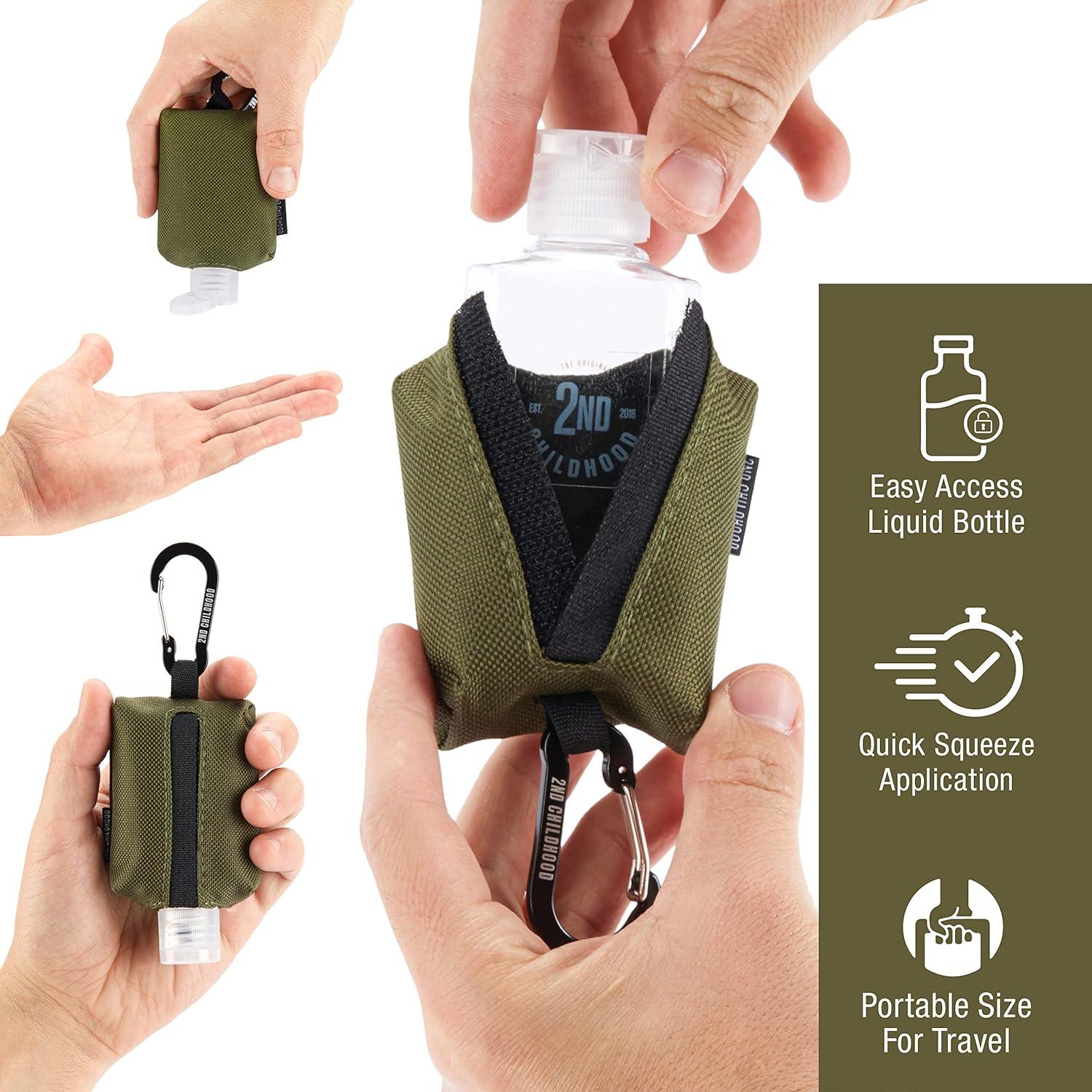 Soporte para desinfectante de manos con botella 60 ml - Oliva