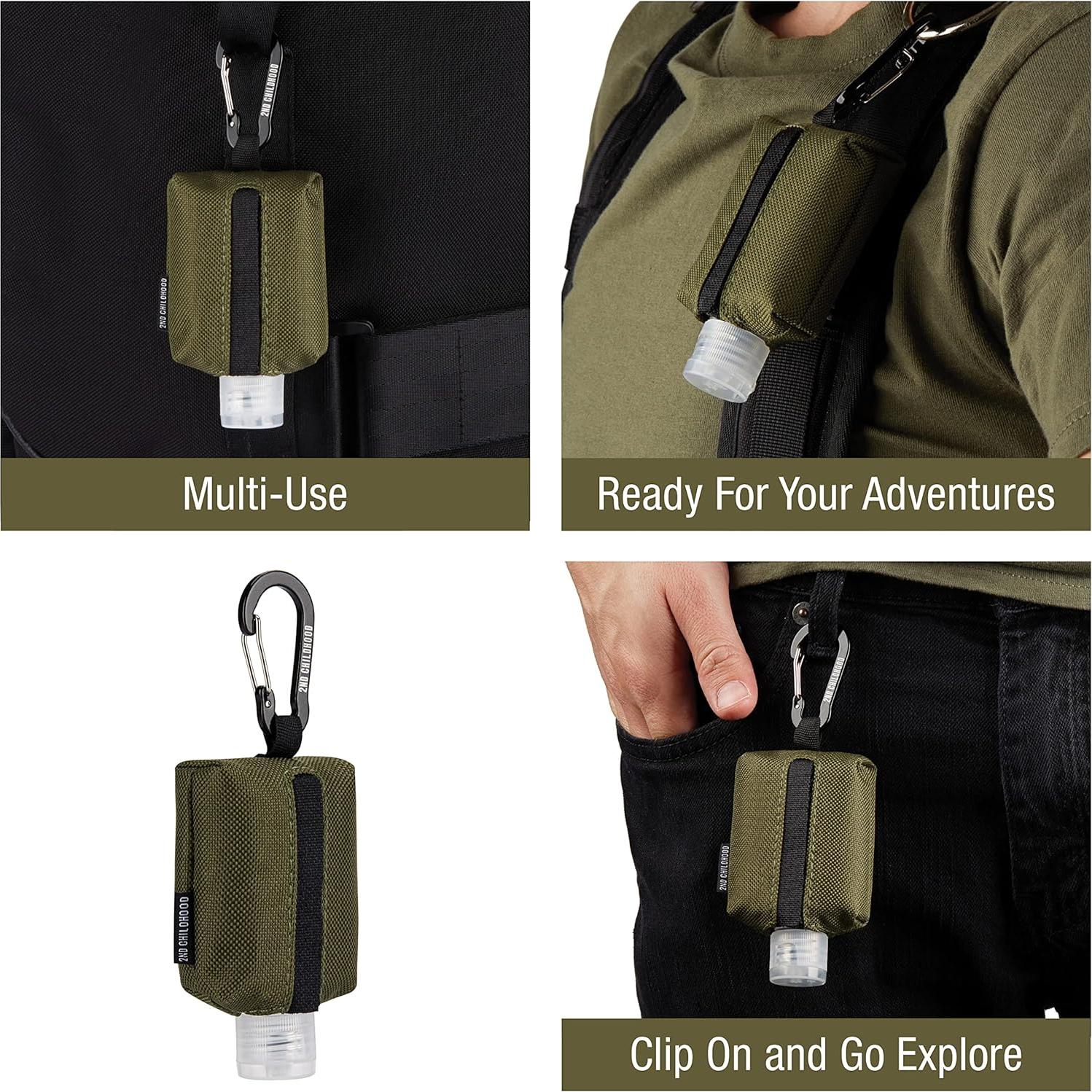 Soporte para desinfectante de manos con botella 60 ml - Oliva