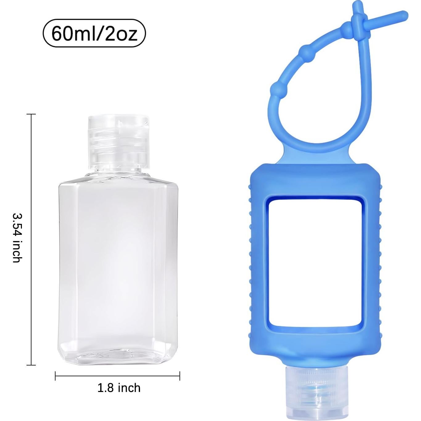 6 Botellas Vacías de Gel Antibacterial 60ml VHOPMORE Portátiles