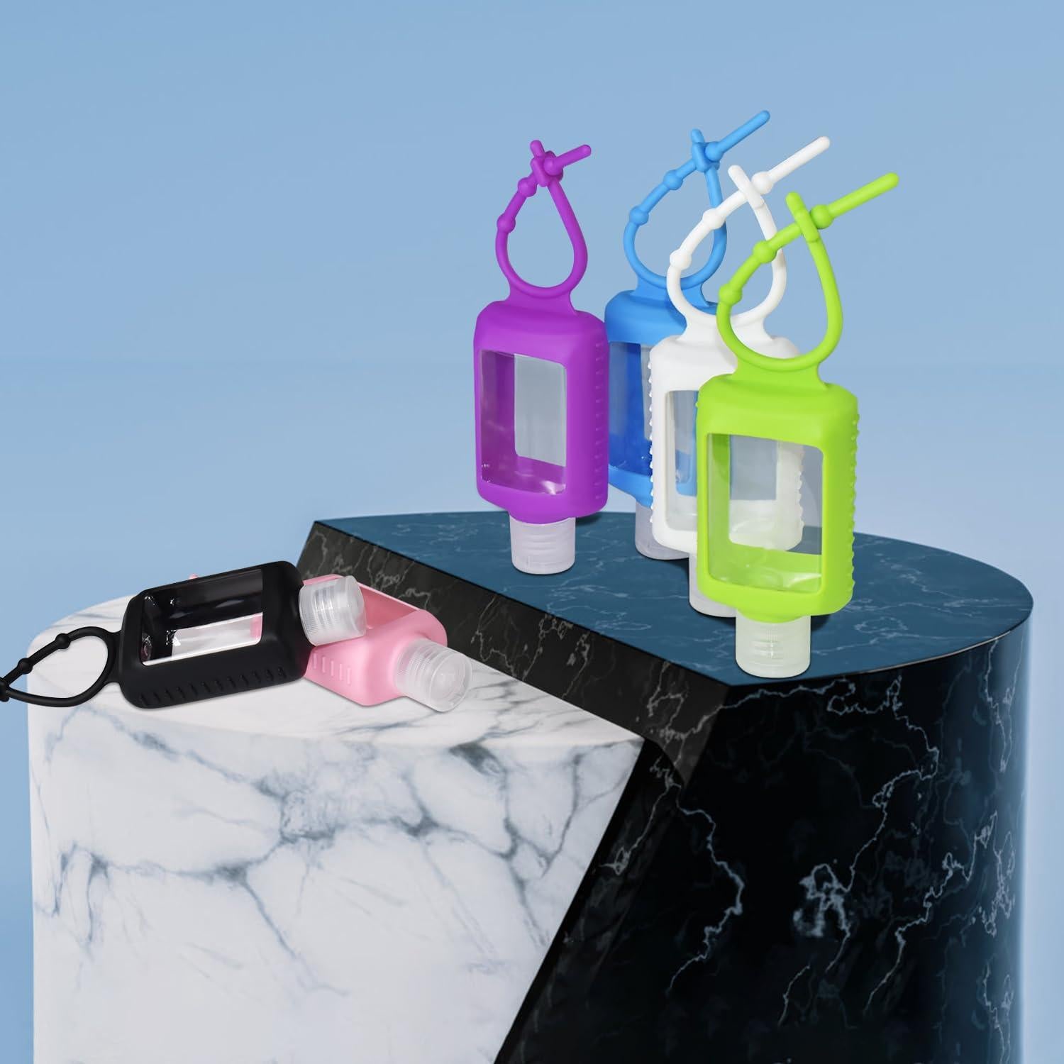 6 Botellas Vacías de Gel Antibacterial 60ml VHOPMORE Portátiles