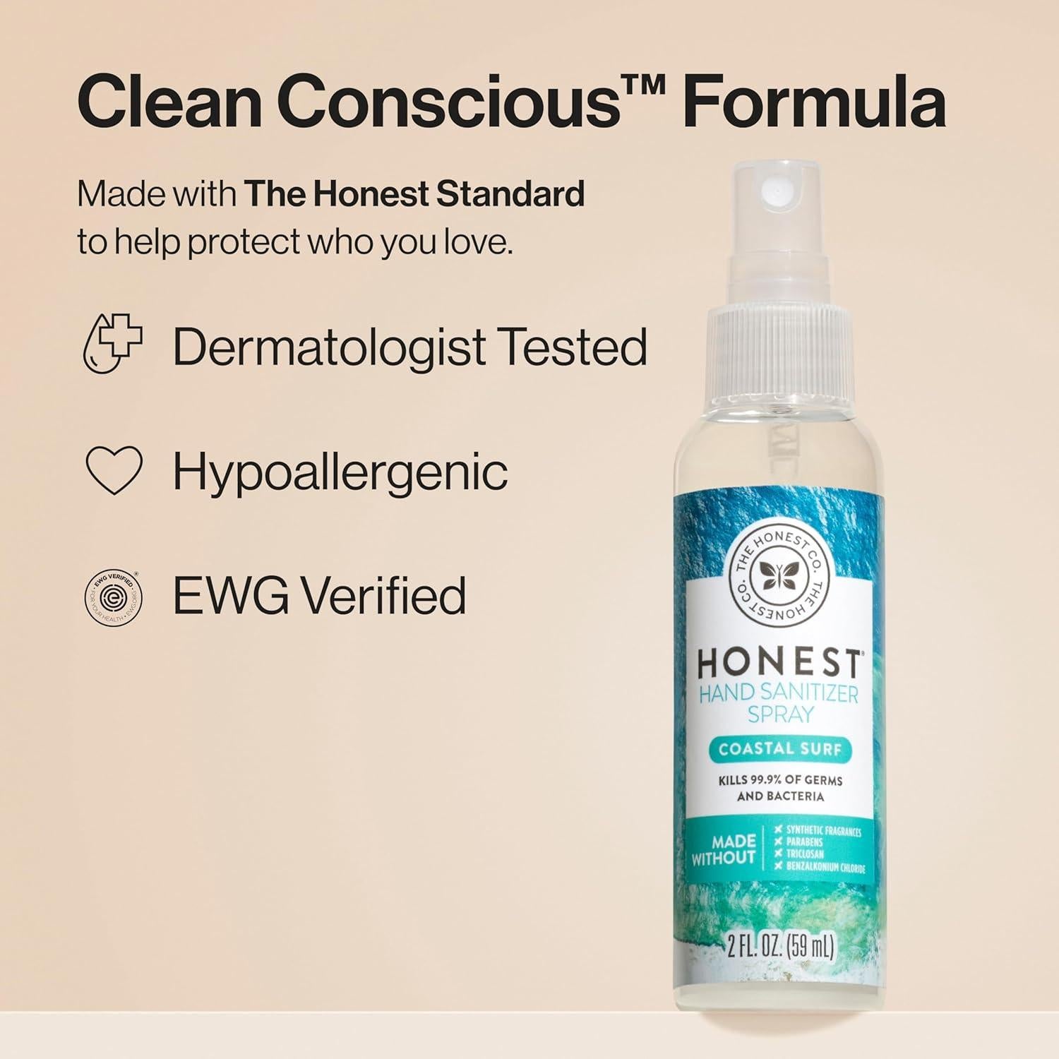 Spray Desinfectante de Manos The Honest Company 2 oz Surf Costero