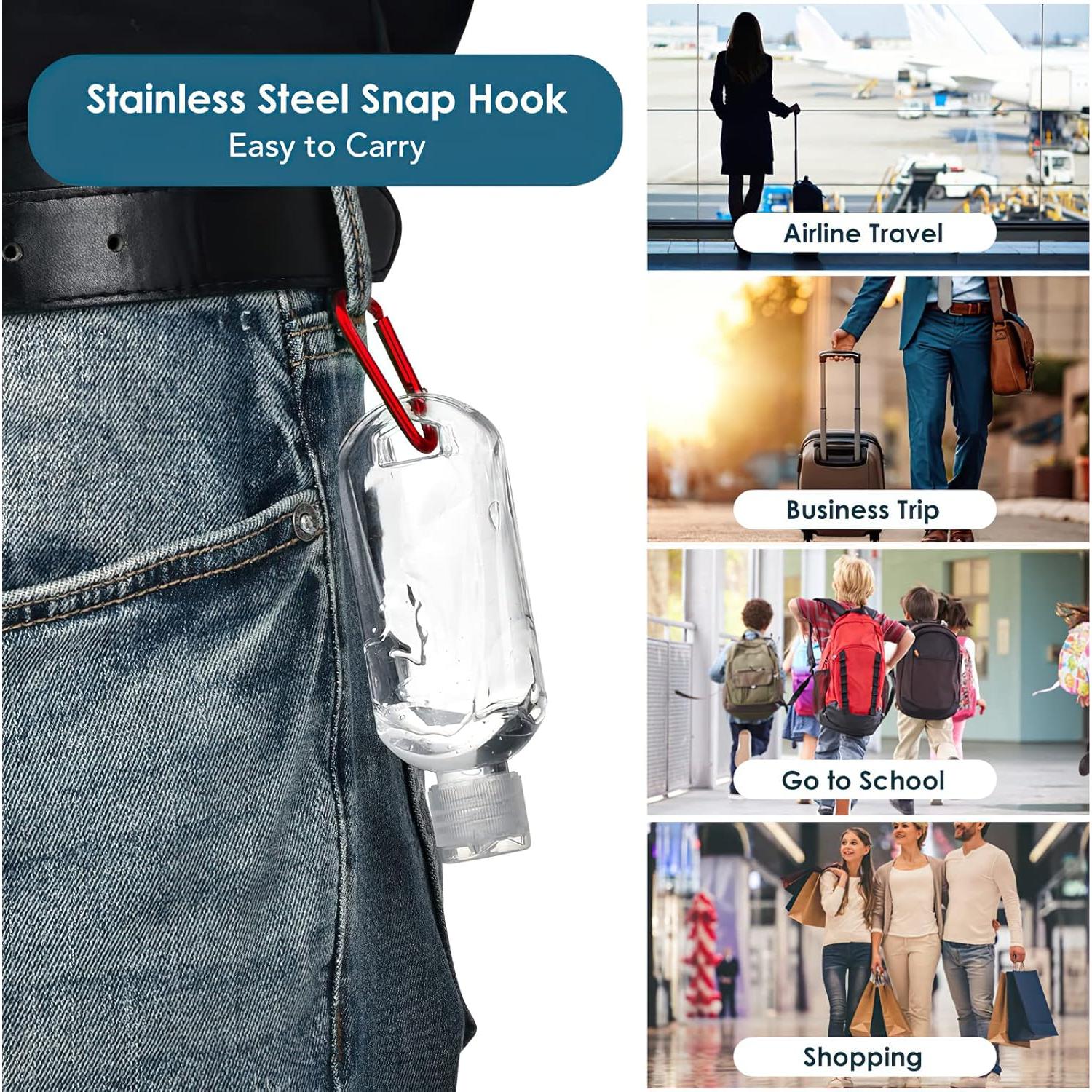 Kingrol 50 Botellas de Plástico Rellenables 60 ml para Viaje