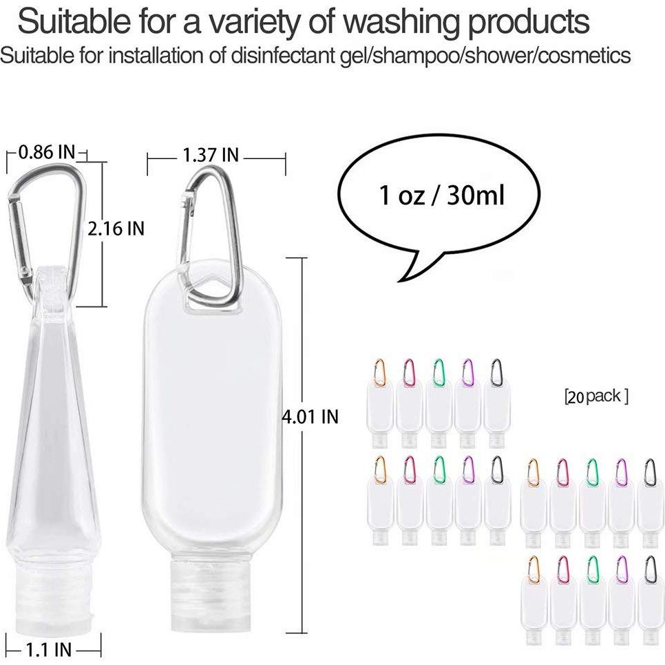 Botellas de Viaje JINEN 30ml 20 Pcs a Prueba de Fugas