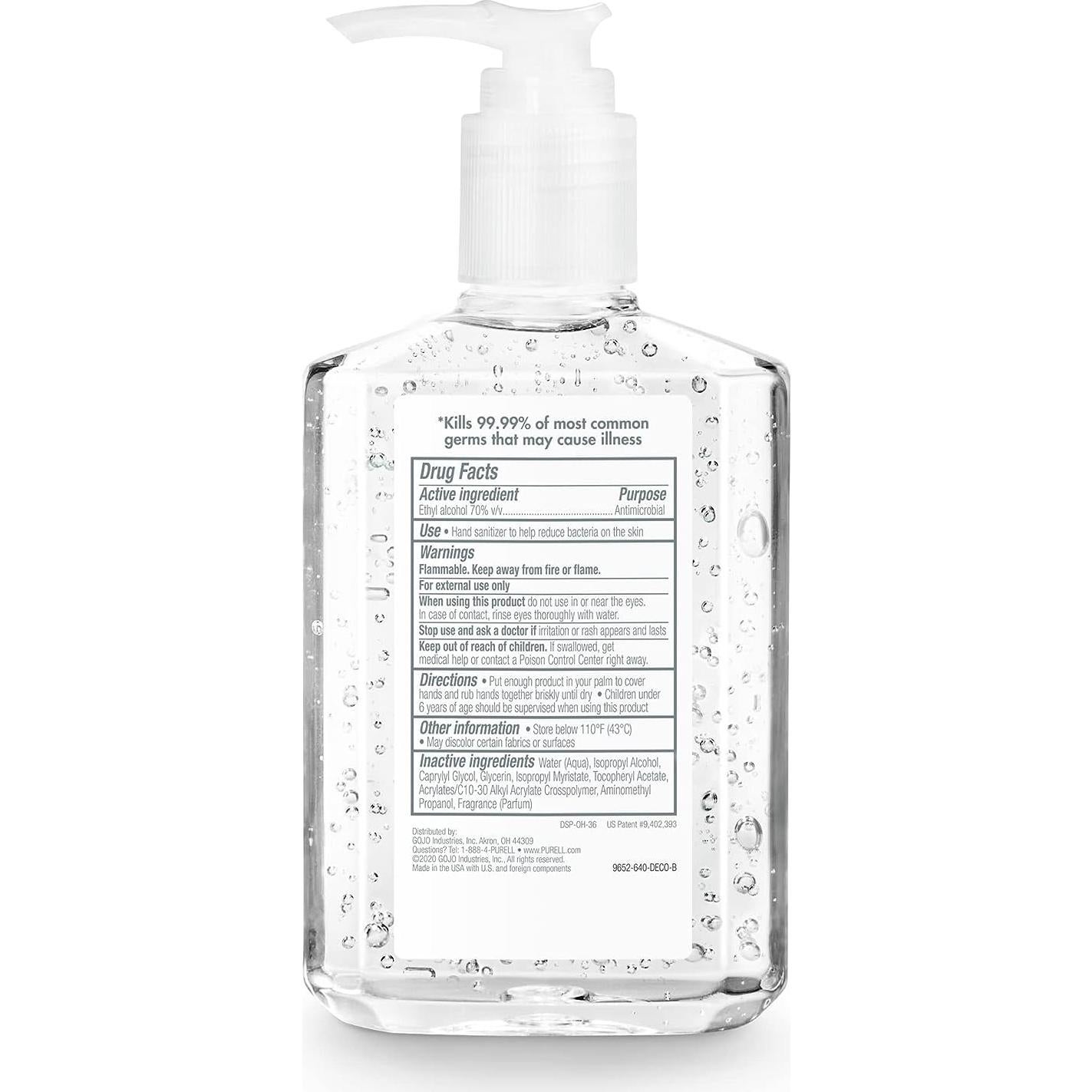 Gel Desinfectante de Manos Purell Avanzado 4x240ml con Bomba