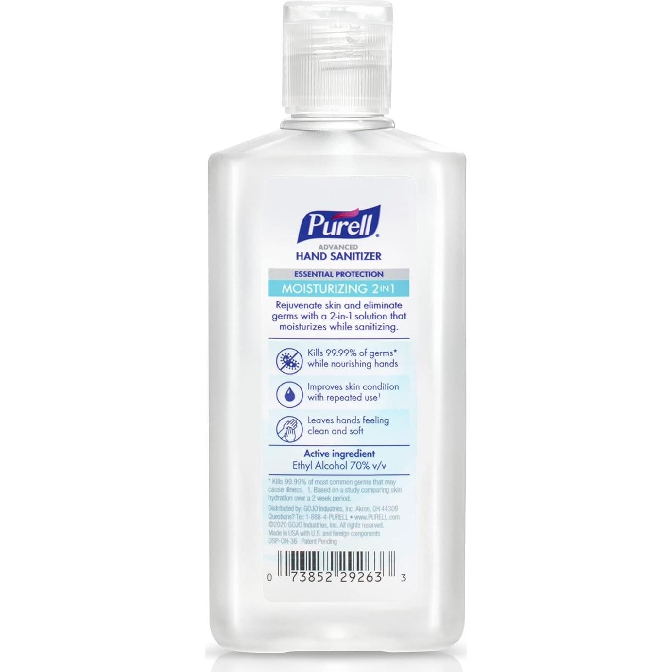 Gel Desinfectante de Manos Purell 2en1 Hidratante 4 oz - Paquete de 6