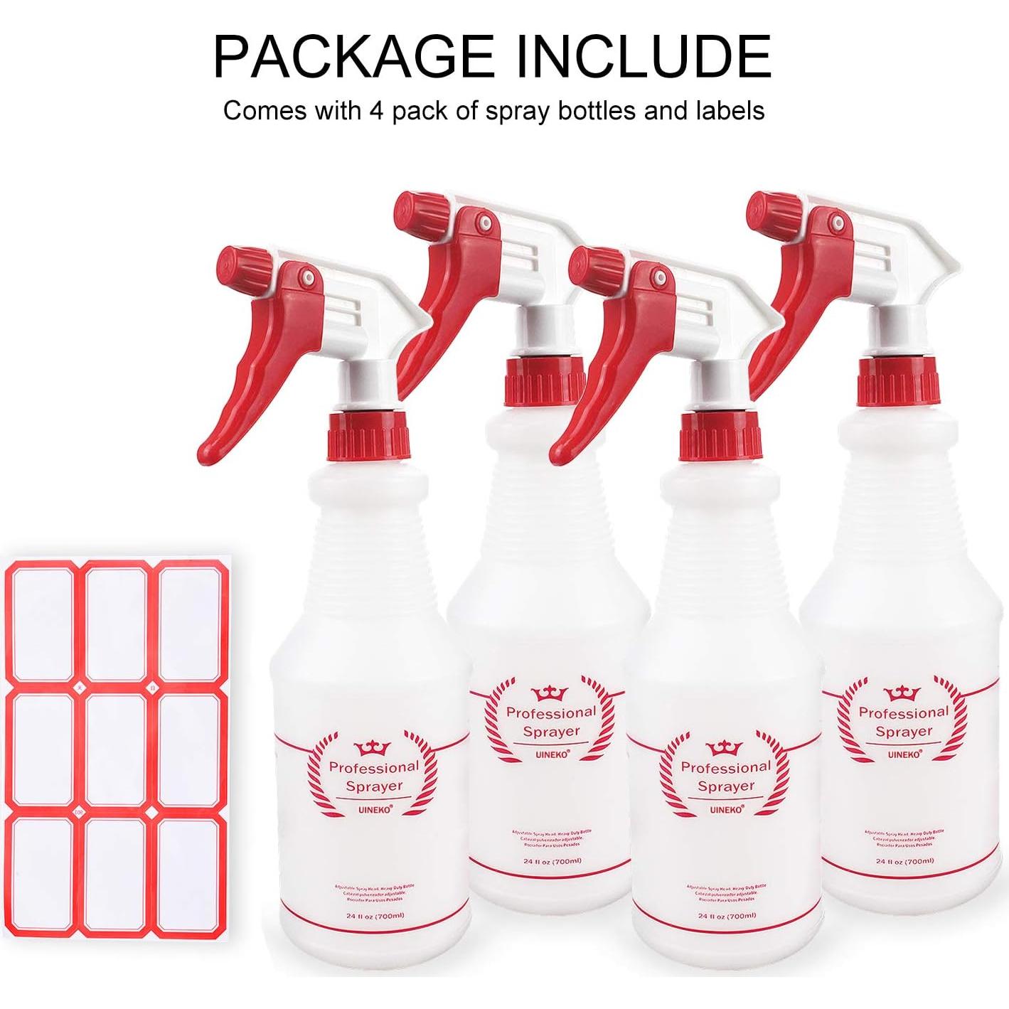 Botellas de Spray Uineko 24 Oz (Paquete de 4) Multiusos