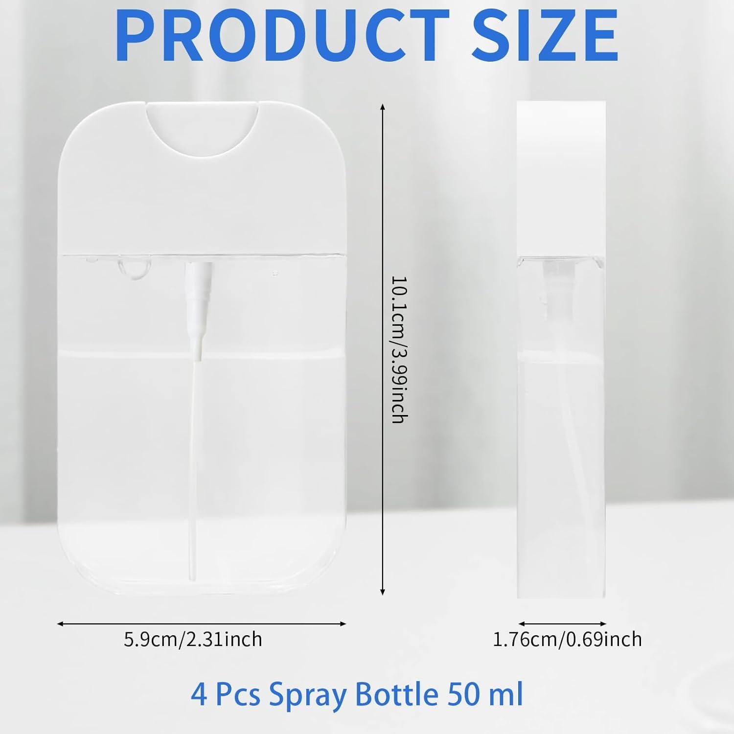 4 Botellas de Spray Rimoev 50 ml Transparentes Reutilizables