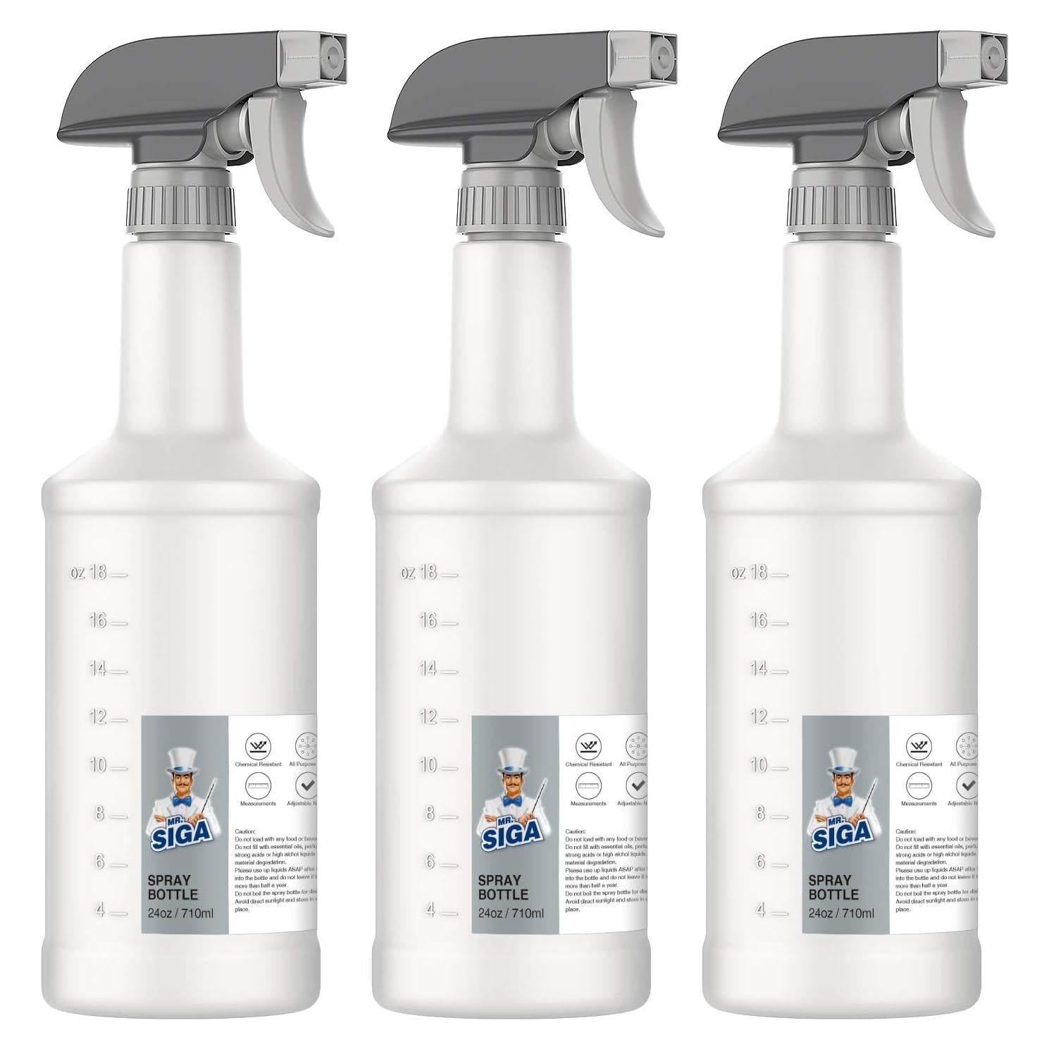 Botellas de Spray MR.SIGA 710ml Reutilizables Paquete de 3