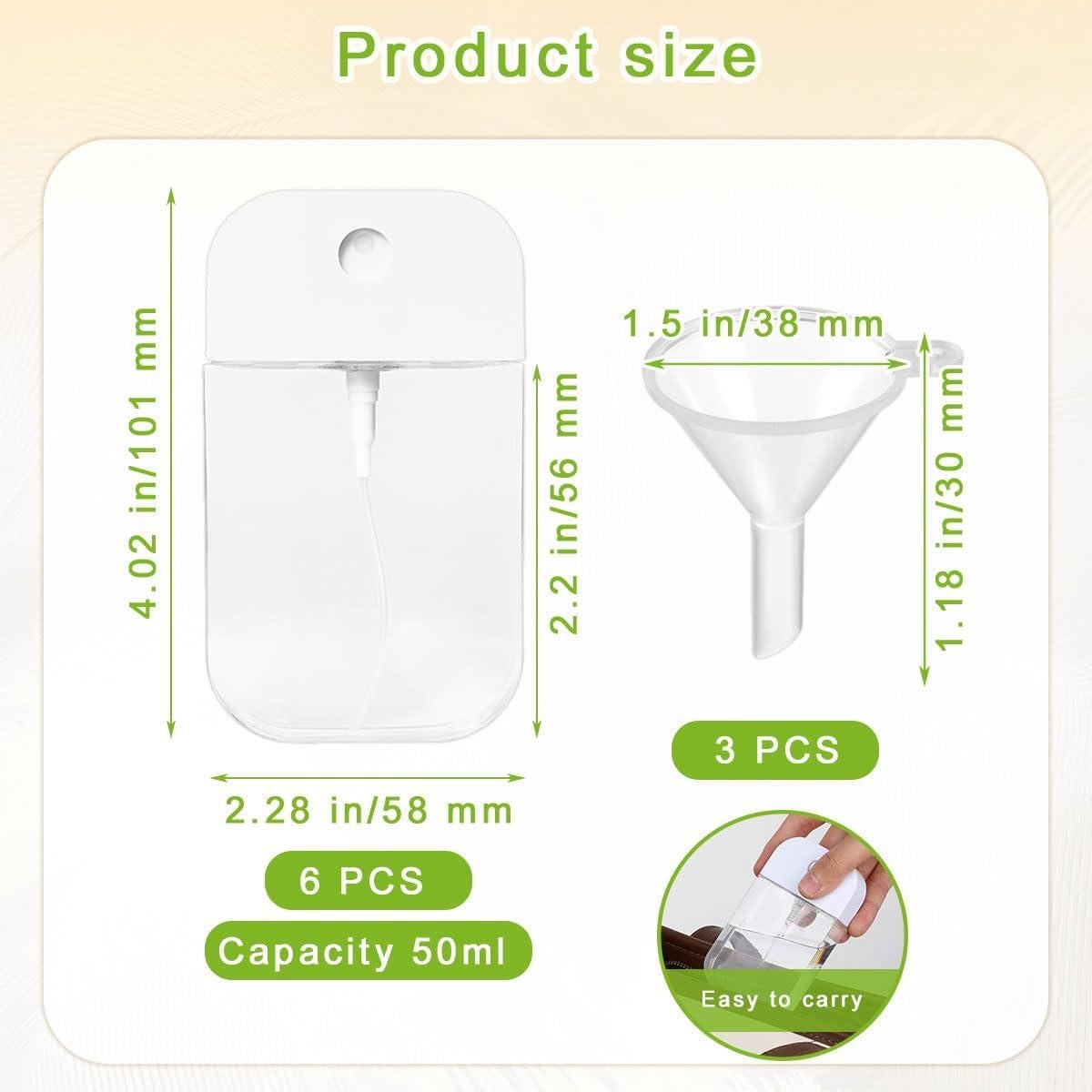 6 Botellas de Spray Transparentes 50ml LMYzhijia Recargables