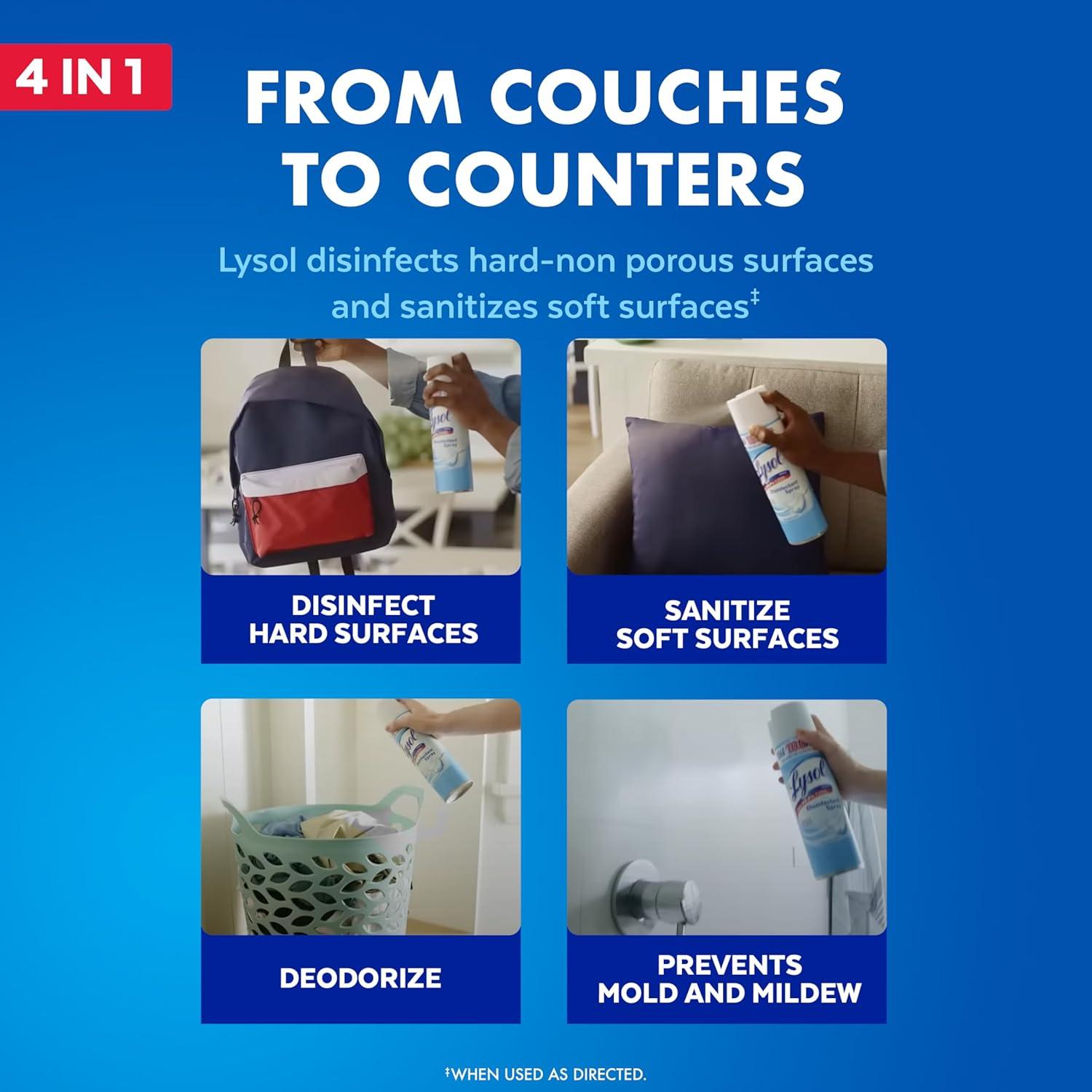 Aerosol Desinfectante Lysol 567 ml - Paquete de 2 - Lino Fresco