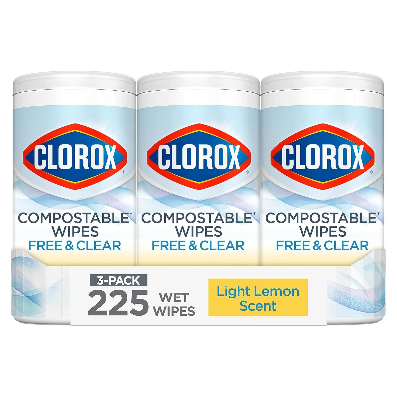 Toallitas de limpieza Clorox Free & Clear 75 unidades aroma limón