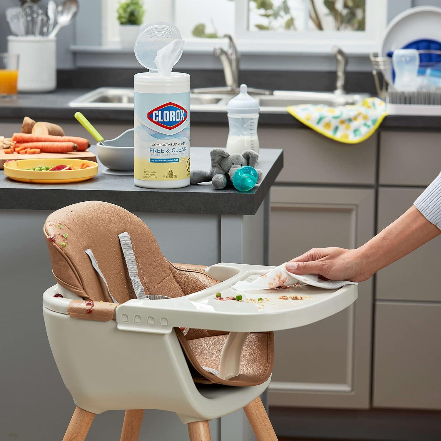 Toallitas de limpieza Clorox Free & Clear 75 unidades aroma limón