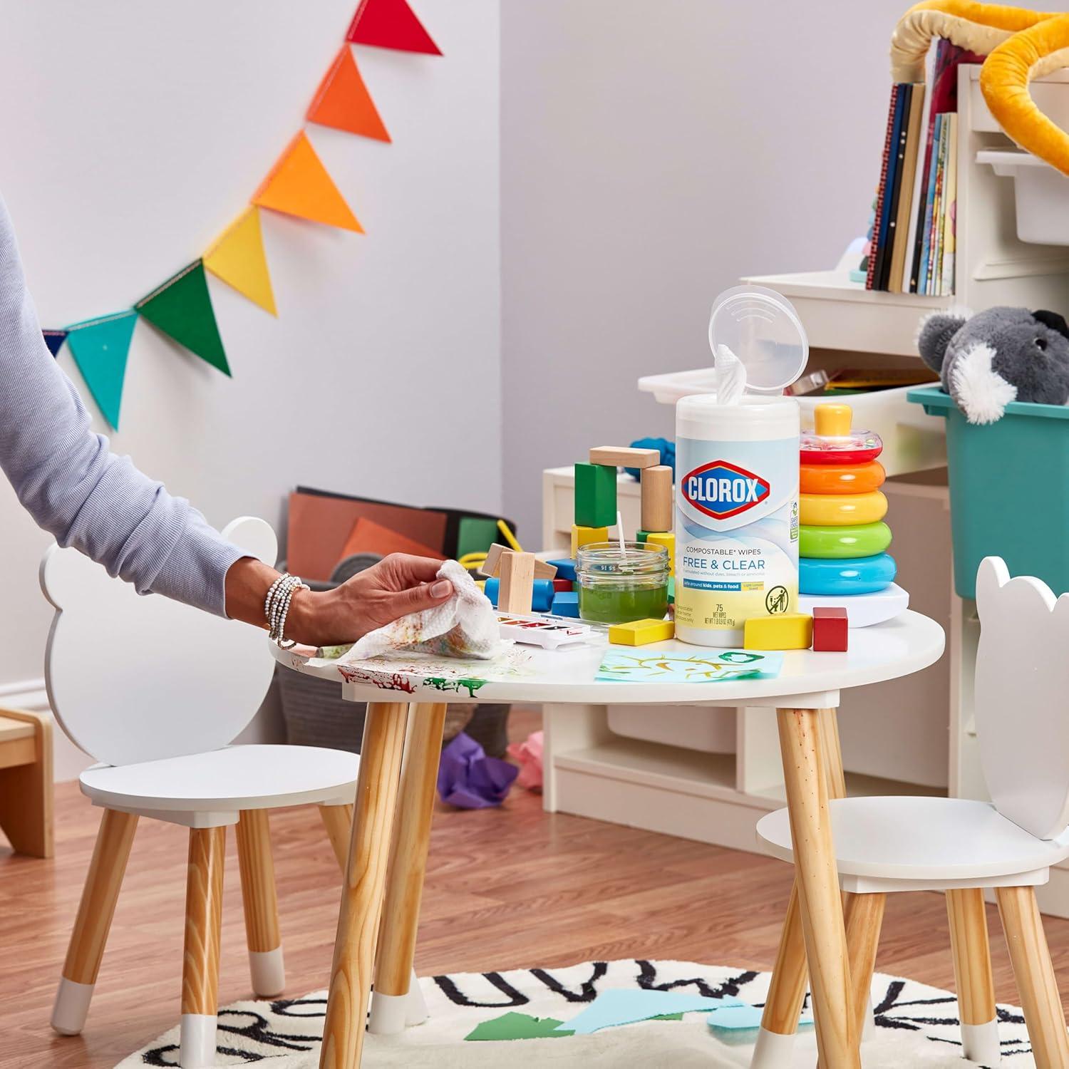 Toallitas de limpieza Clorox Free & Clear 75 unidades aroma limón