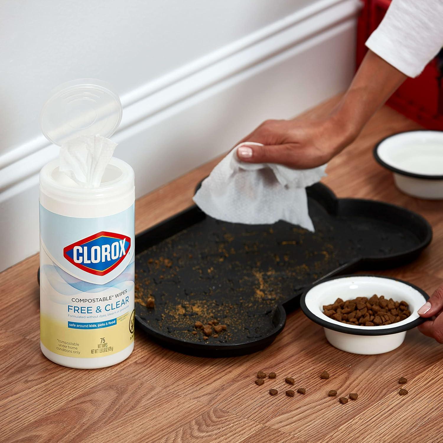 Toallitas de limpieza Clorox Free & Clear 75 unidades aroma limón