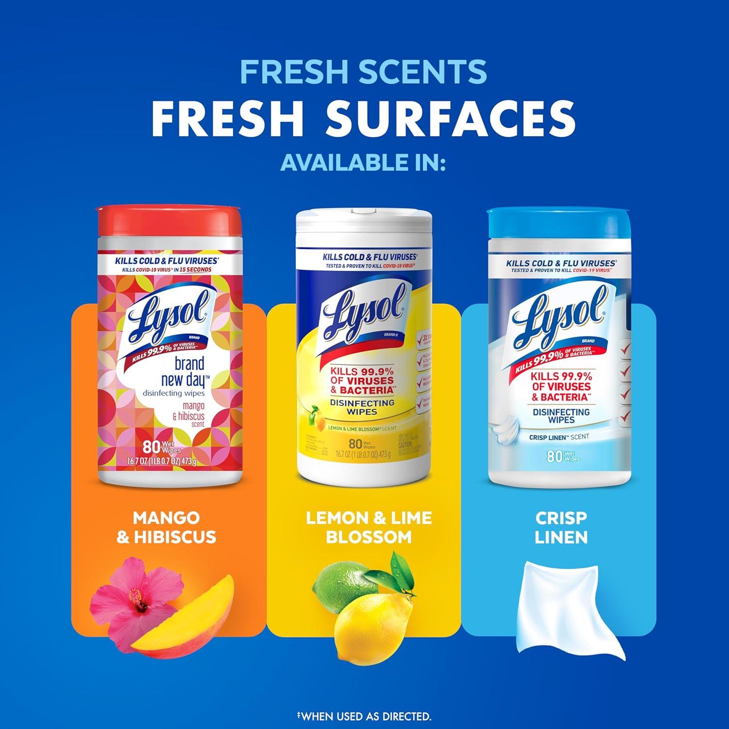 Toallitas Desinfectantes Lysol Multi-Superficie 80 Unidades