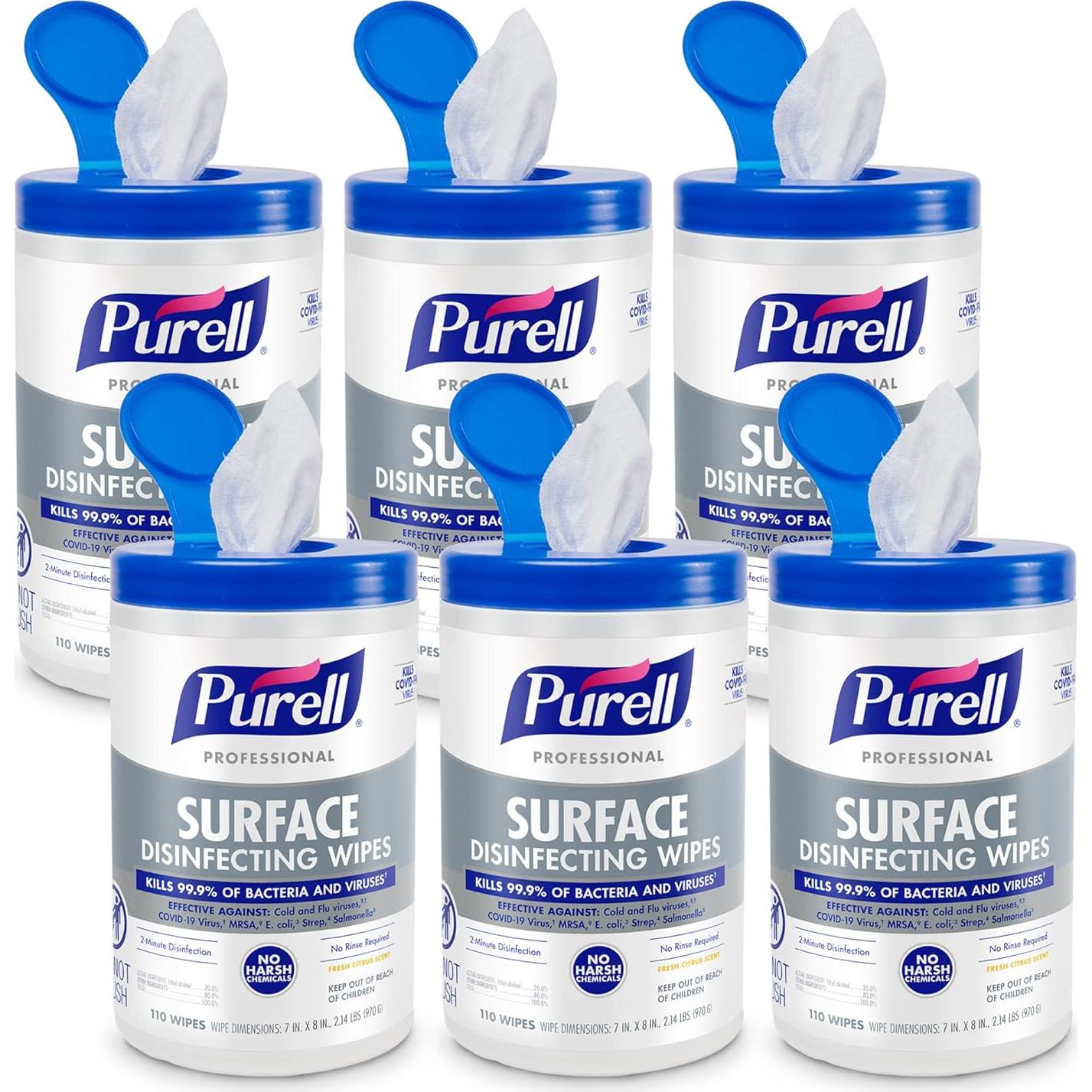 Toallitas Desinfectantes PURELL 110 Unidades Aroma Cítrico