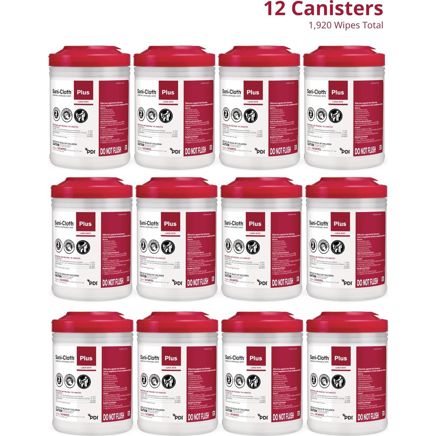 Toallitas Desinfectantes Sani-Cloth Plus PDI - Caja 12 x 160