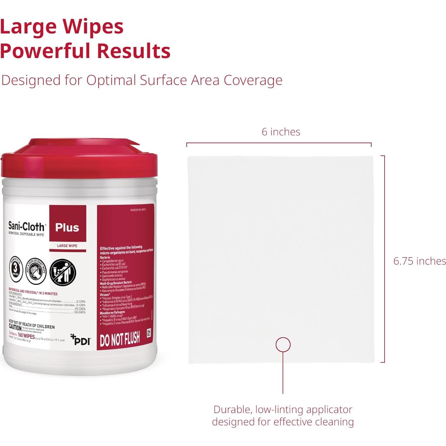 Toallitas Desinfectantes Sani-Cloth Plus PDI - Caja 12 x 160