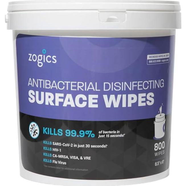 Toallitas Antibacterianas Zogics 800 Unidades + Dispensador